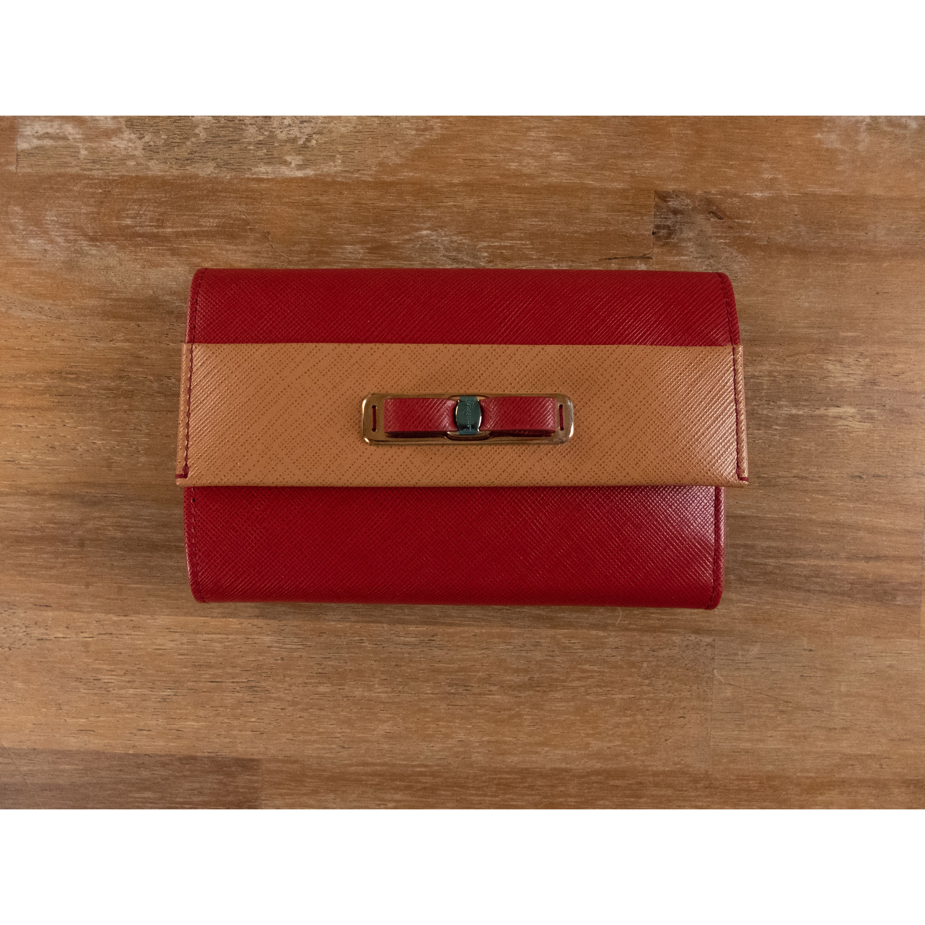 Salvatore Ferragamo SALVATORE FERRAGAMO red brown leather continental wallet Size ONE SIZE - 1 Thumbnail