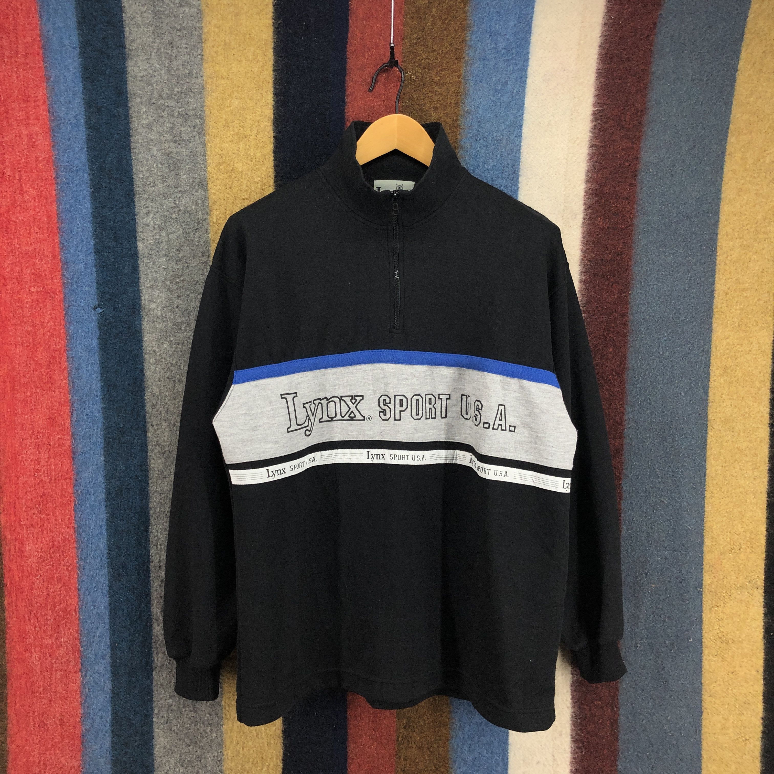 Vintage 90s Vintage LYNX SPORT U.S.A Turtle Neck Sweatshirt #0583/Y Size US M / EU 48-50 / 2 - 1 Thumbnail