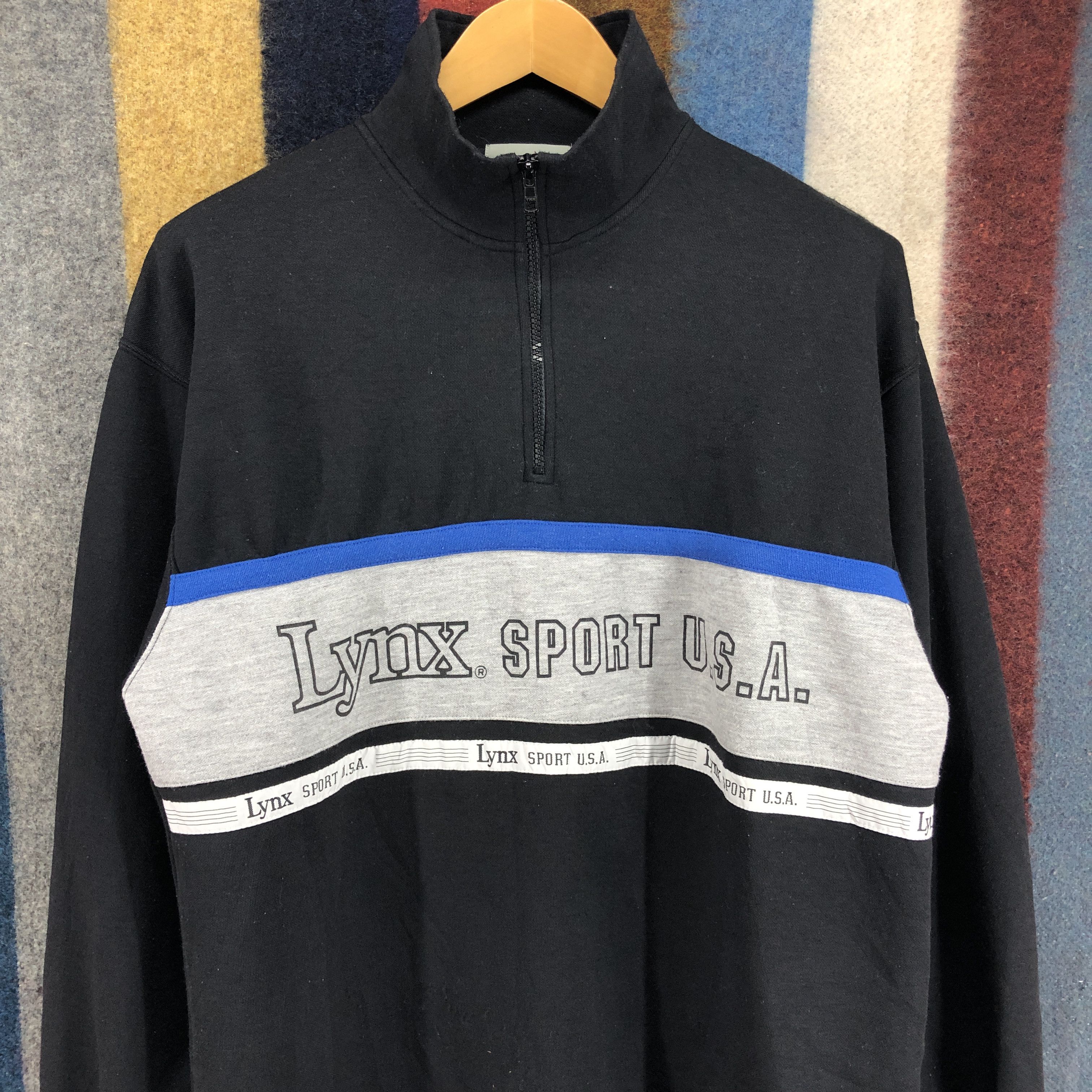 Vintage 90s Vintage LYNX SPORT U.S.A Turtle Neck Sweatshirt #0583/Y Size US M / EU 48-50 / 2 - 2 Thumbnail