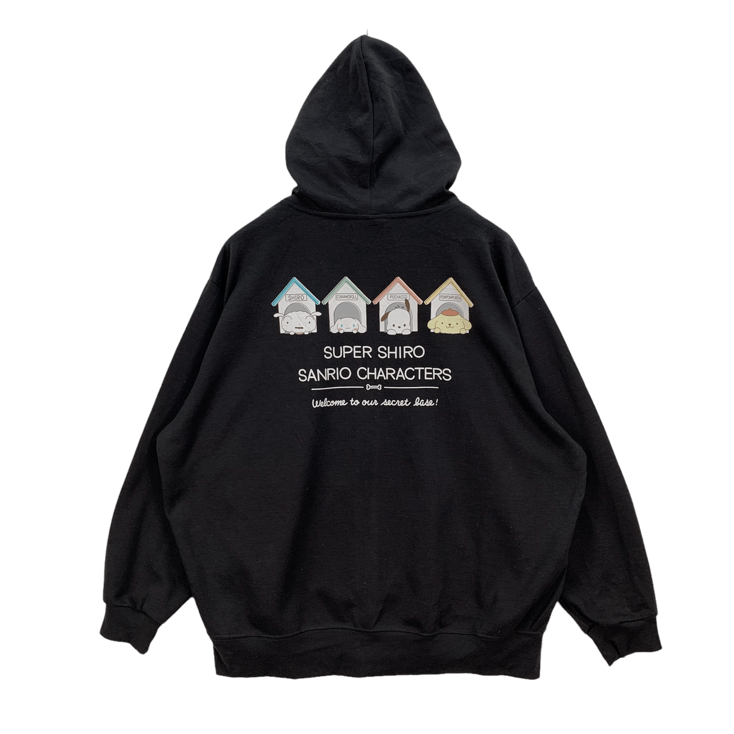image of Super Shiro X Sanrio Characters Zipper Hoodies 3746-130 in Black, Men's (Size 2XL)