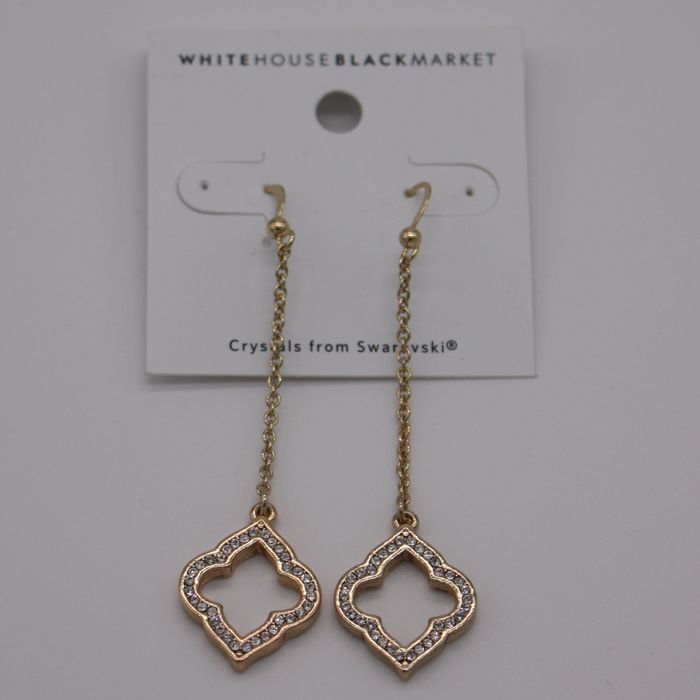 White House Black Market Linear Charm Drop Earrings With Crystals From Swarovski Grailed