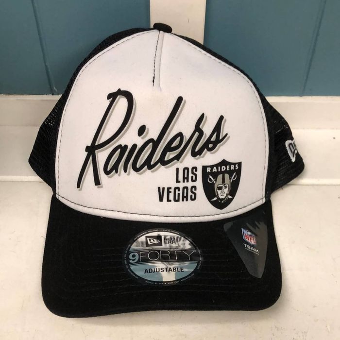 New Era New NFL Las Vegas Raiders Script White New Eta 9FORTY Cap | Grailed