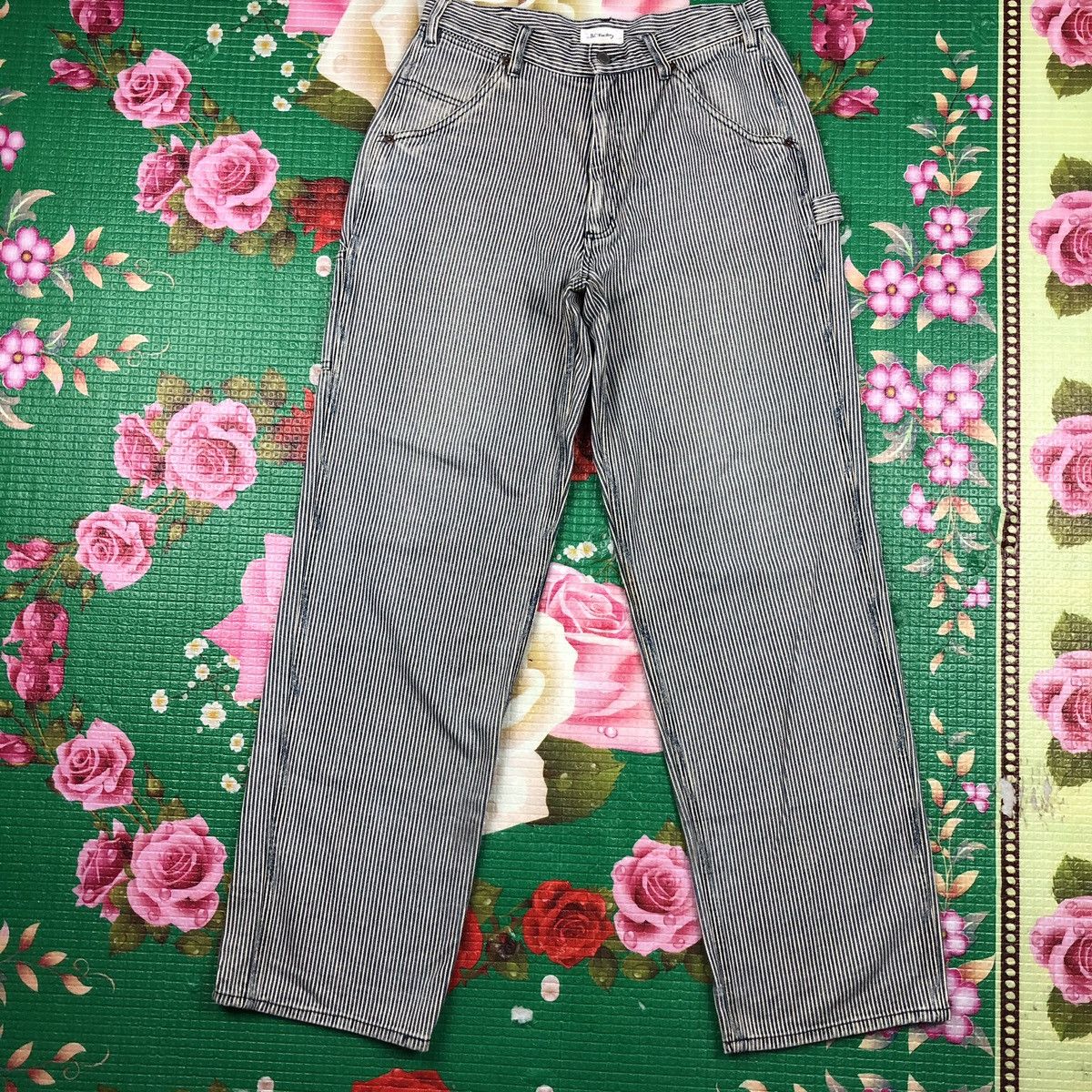 Vintage carpenter hickory stripe blue white BC factory pant