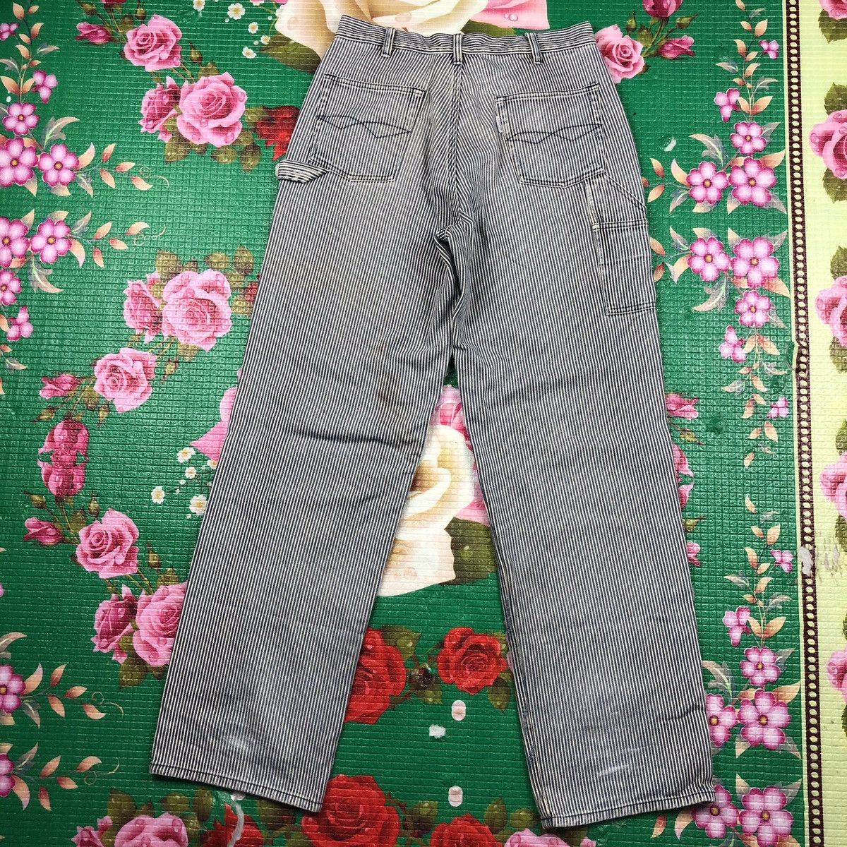 Japanese Brand × Vintage Vintage carpenter hickory stripe blue white BC factory pant Size US 30 / EU 46 - 4 Thumbnail