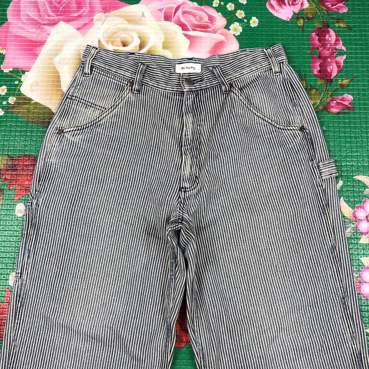 Japanese Brand × Vintage Vintage carpenter hickory stripe blue white BC factory pant Size US 30 / EU 46 - 2 Thumbnail