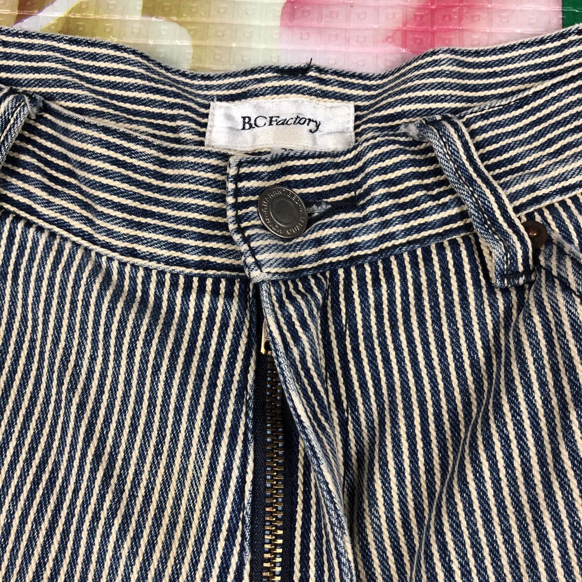 Japanese Brand × Vintage Vintage carpenter hickory stripe blue white BC factory pant Size US 30 / EU 46 - 3 Thumbnail