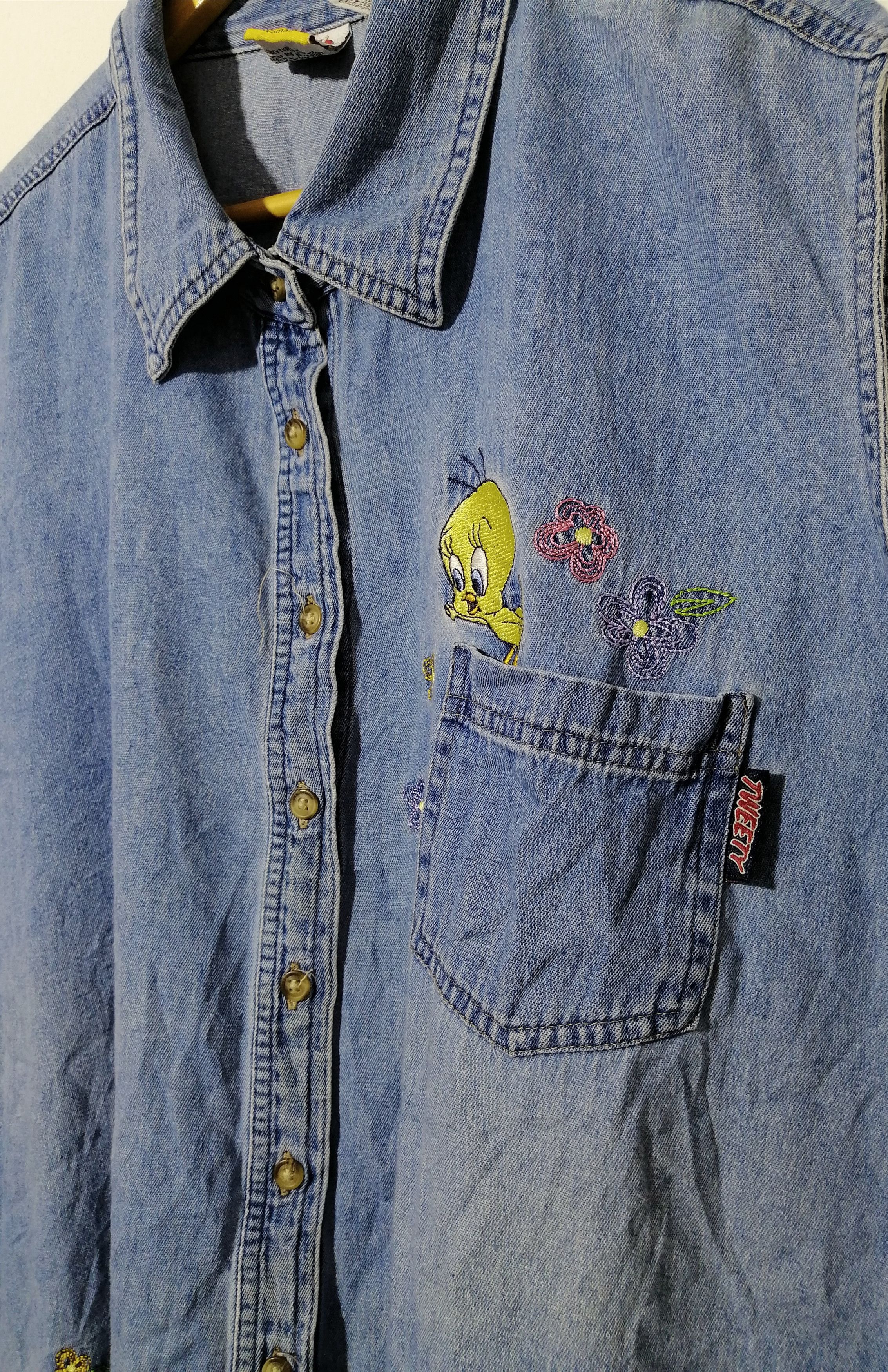 Cartoon Network × Warner Bros Looney Tune Embroided Sleeveless Denim Size XXL / US 16-18 / IT 52-54 - 3 Thumbnail