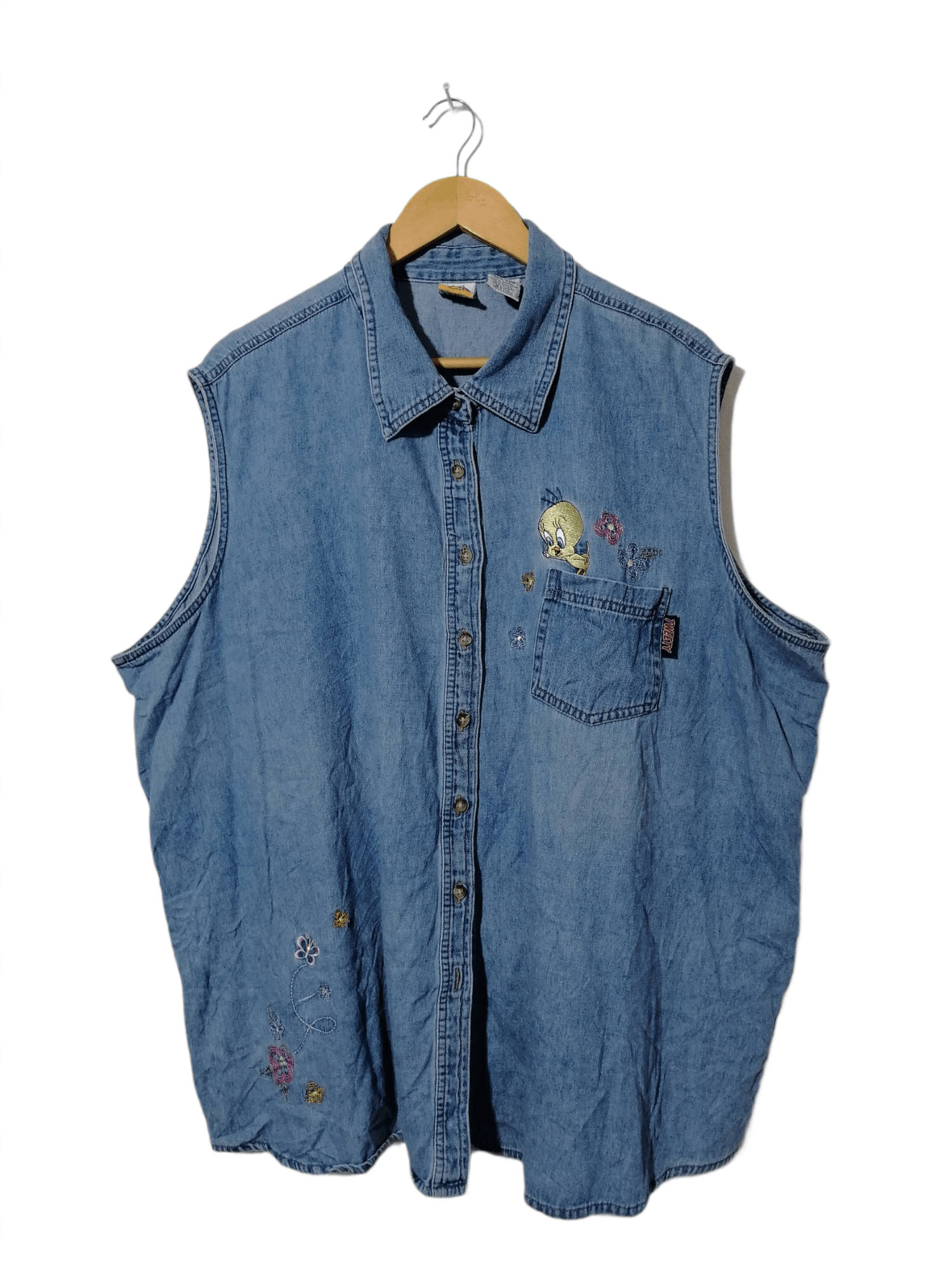 Cartoon Network × Warner Bros Looney Tune Embroided Sleeveless Denim Size XXL / US 16-18 / IT 52-54 - 1 Thumbnail