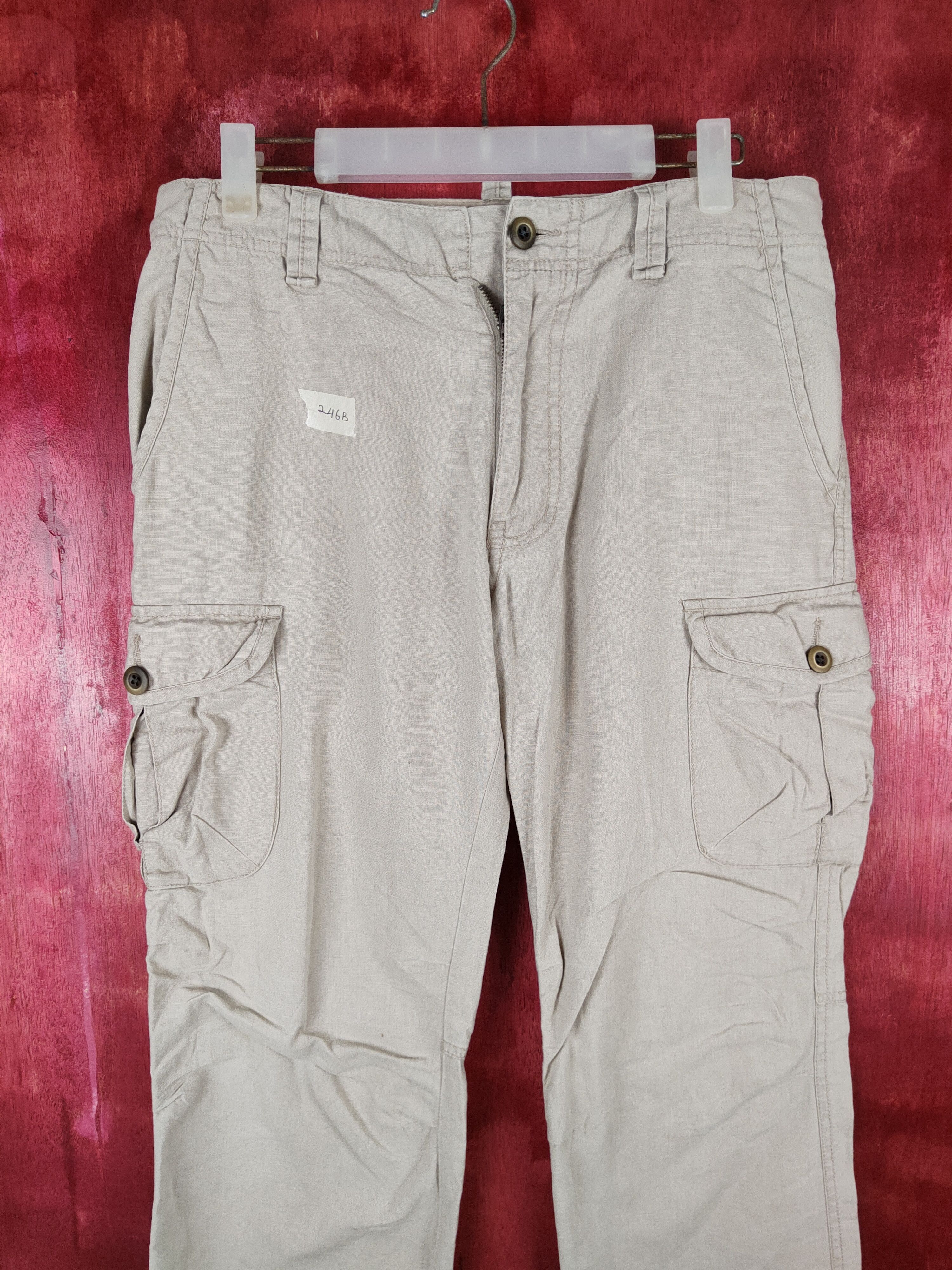 Japanese Brand × Vintage Uniqlo Brown Multi Pocket Tactical Cargo Pants #246B Size US 31 - 2 Thumbnail