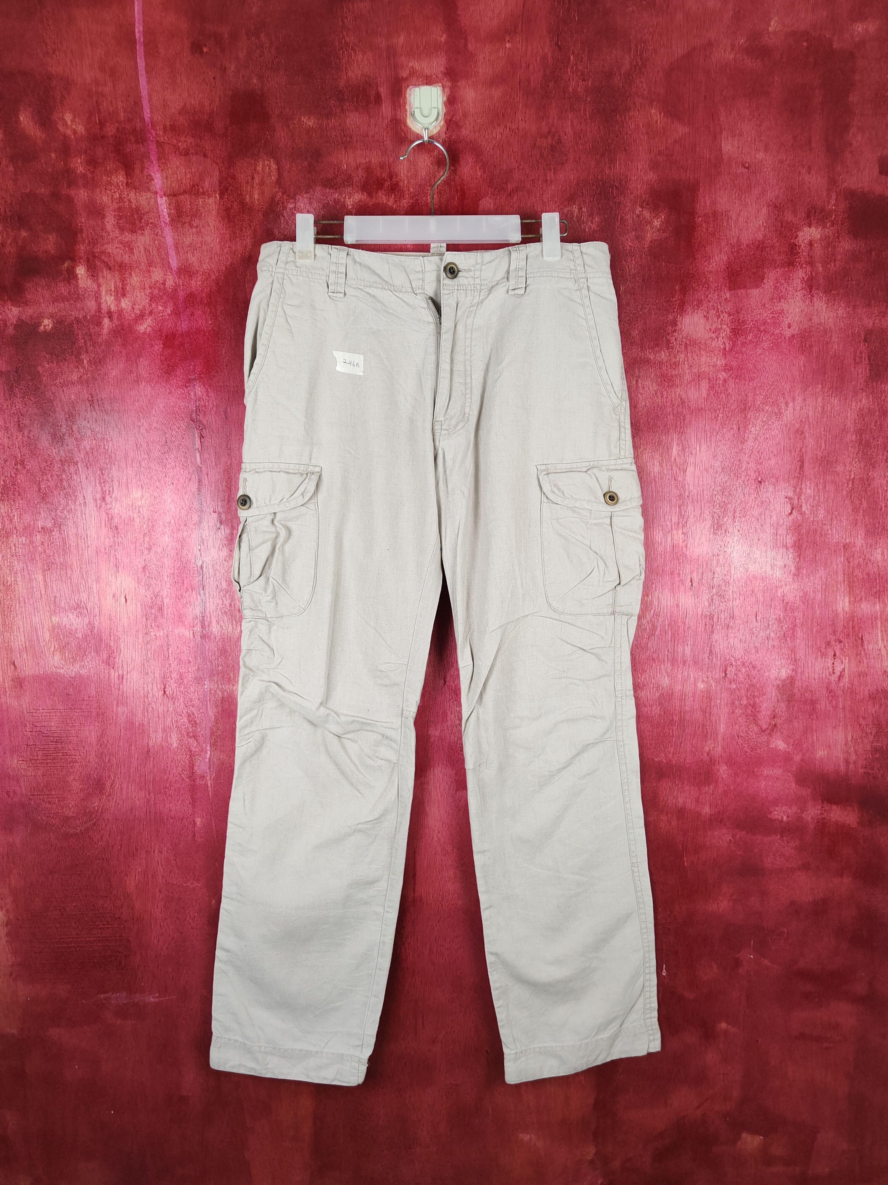 Japanese Brand × Vintage Uniqlo Brown Multi Pocket Tactical Cargo Pants #246B Size US 31 - 1 Thumbnail