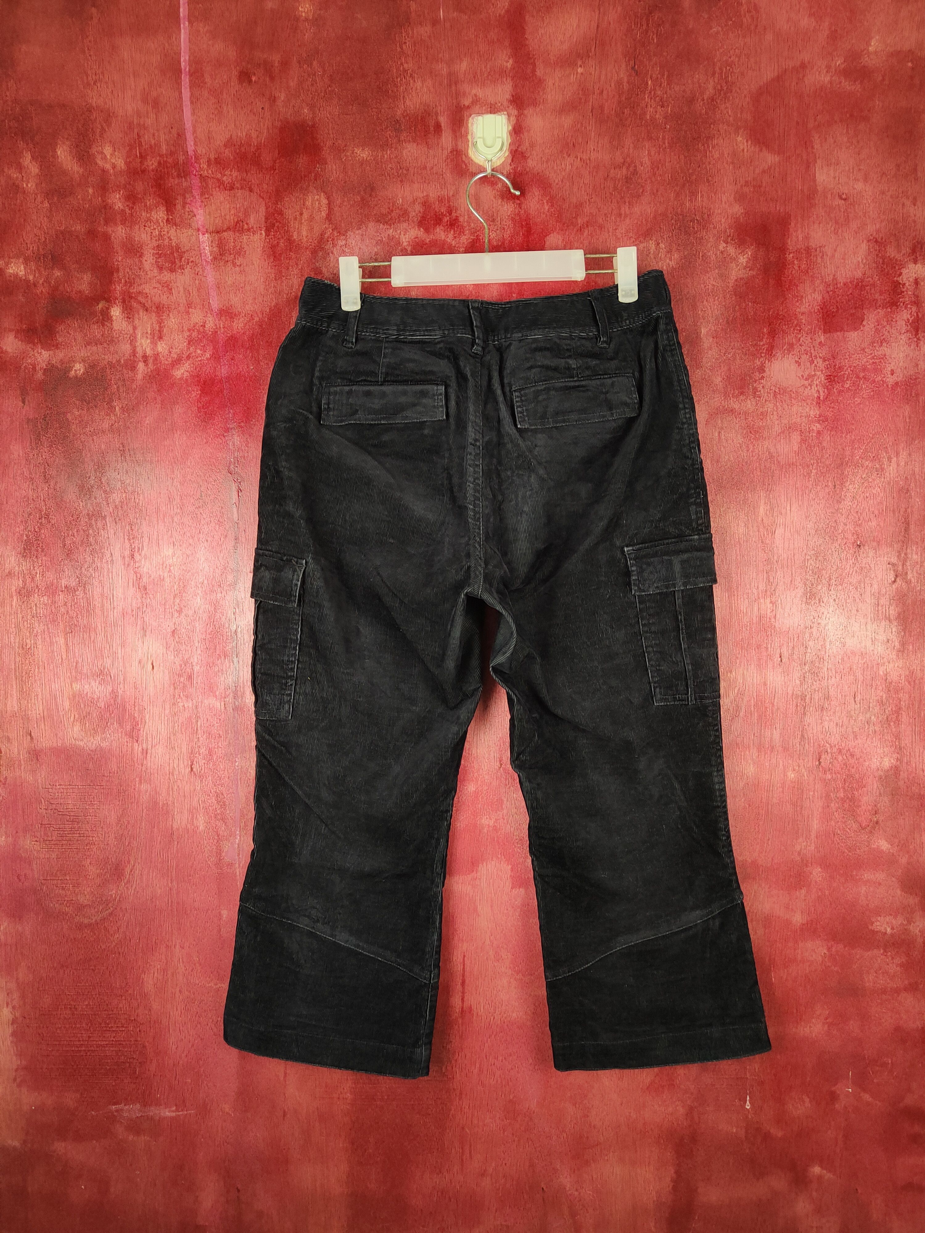 City Streets × Japanese Brand Eastboy Black Multi Pocket Corduroy Cropped Pants #254B Size 29" - 7 Thumbnail