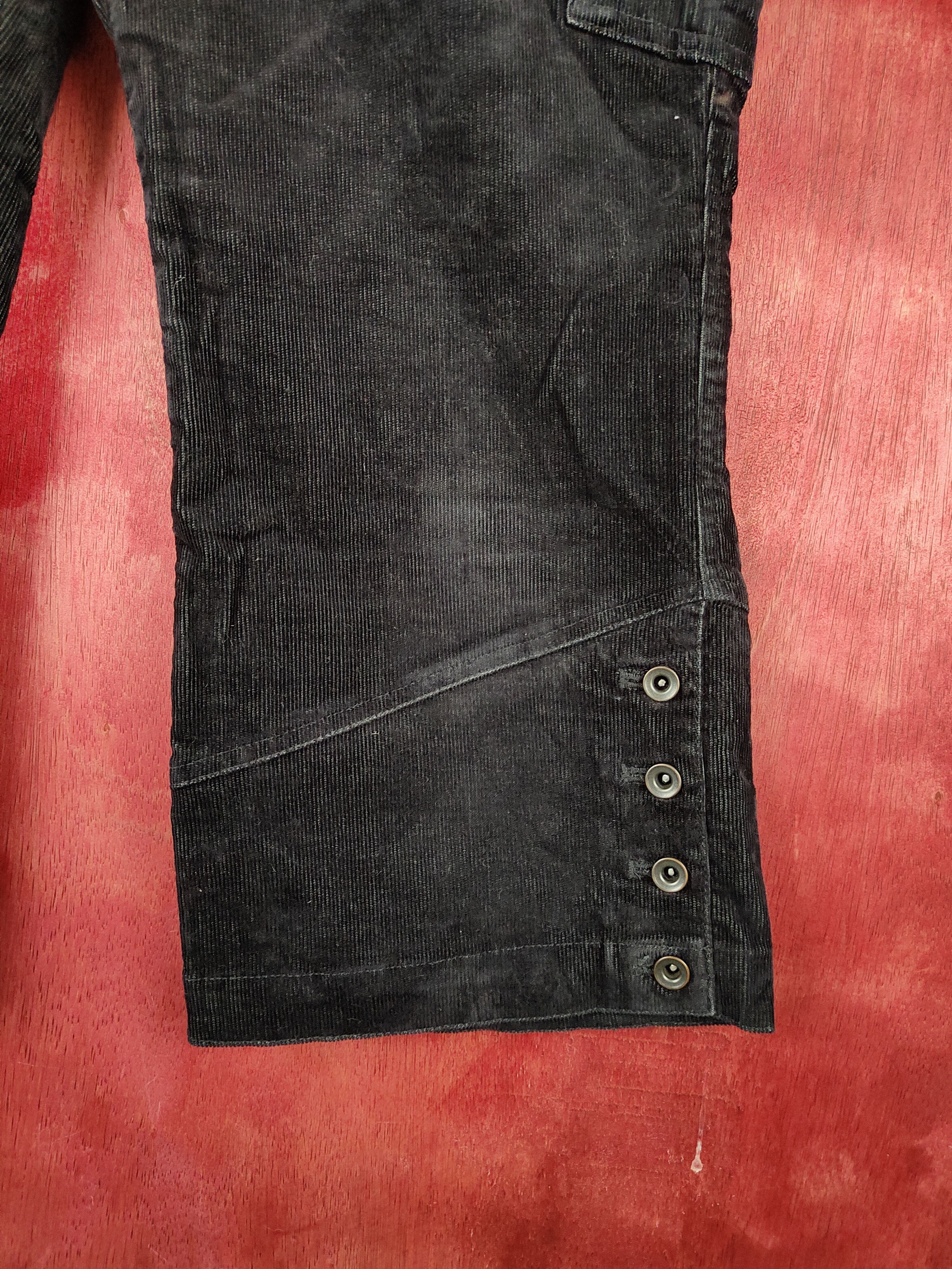 City Streets × Japanese Brand Eastboy Black Multi Pocket Corduroy Cropped Pants #254B Size 29" - 6 Thumbnail