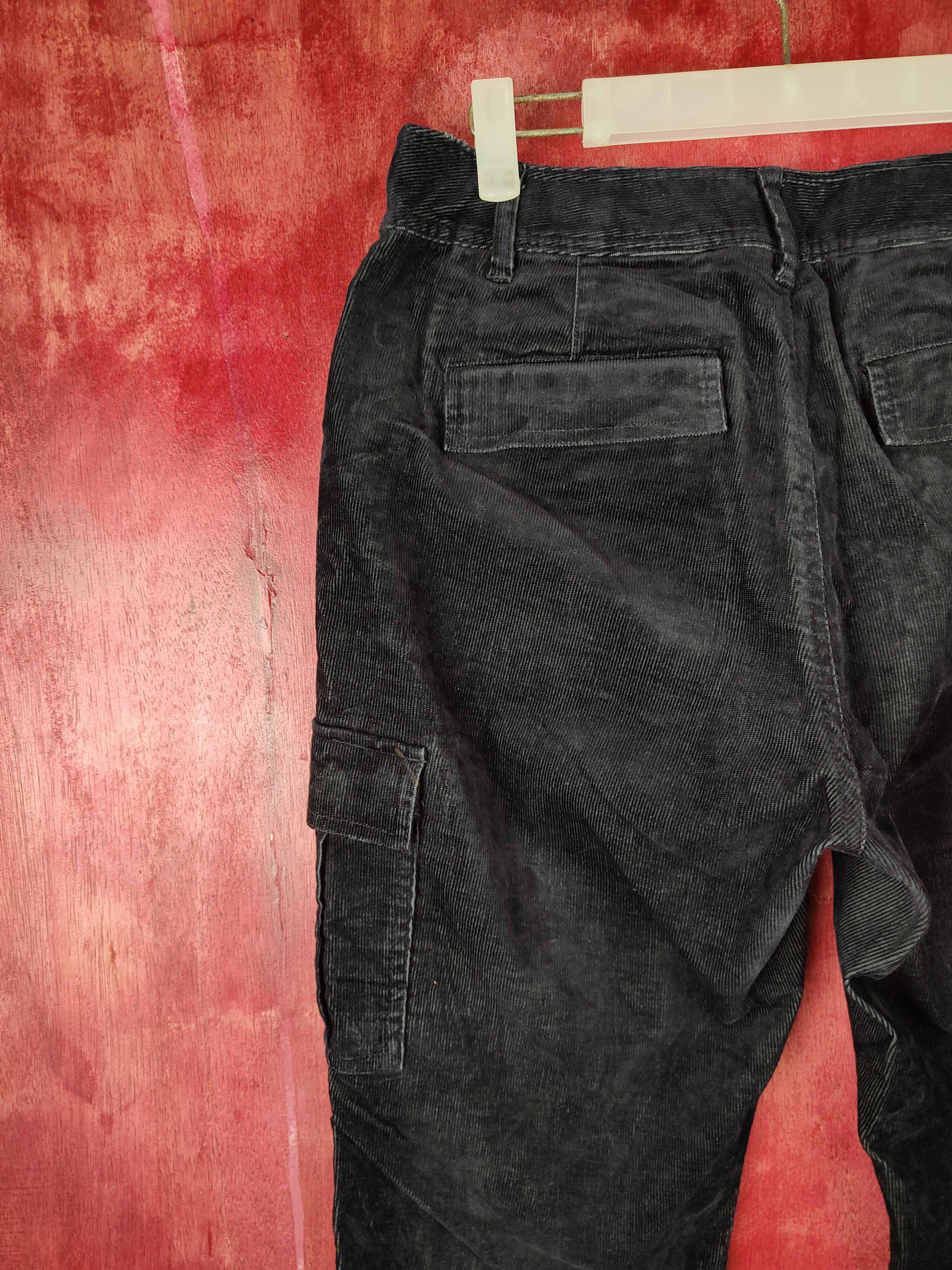 City Streets × Japanese Brand Eastboy Black Multi Pocket Corduroy Cropped Pants #254B Size 29" - 8 Thumbnail