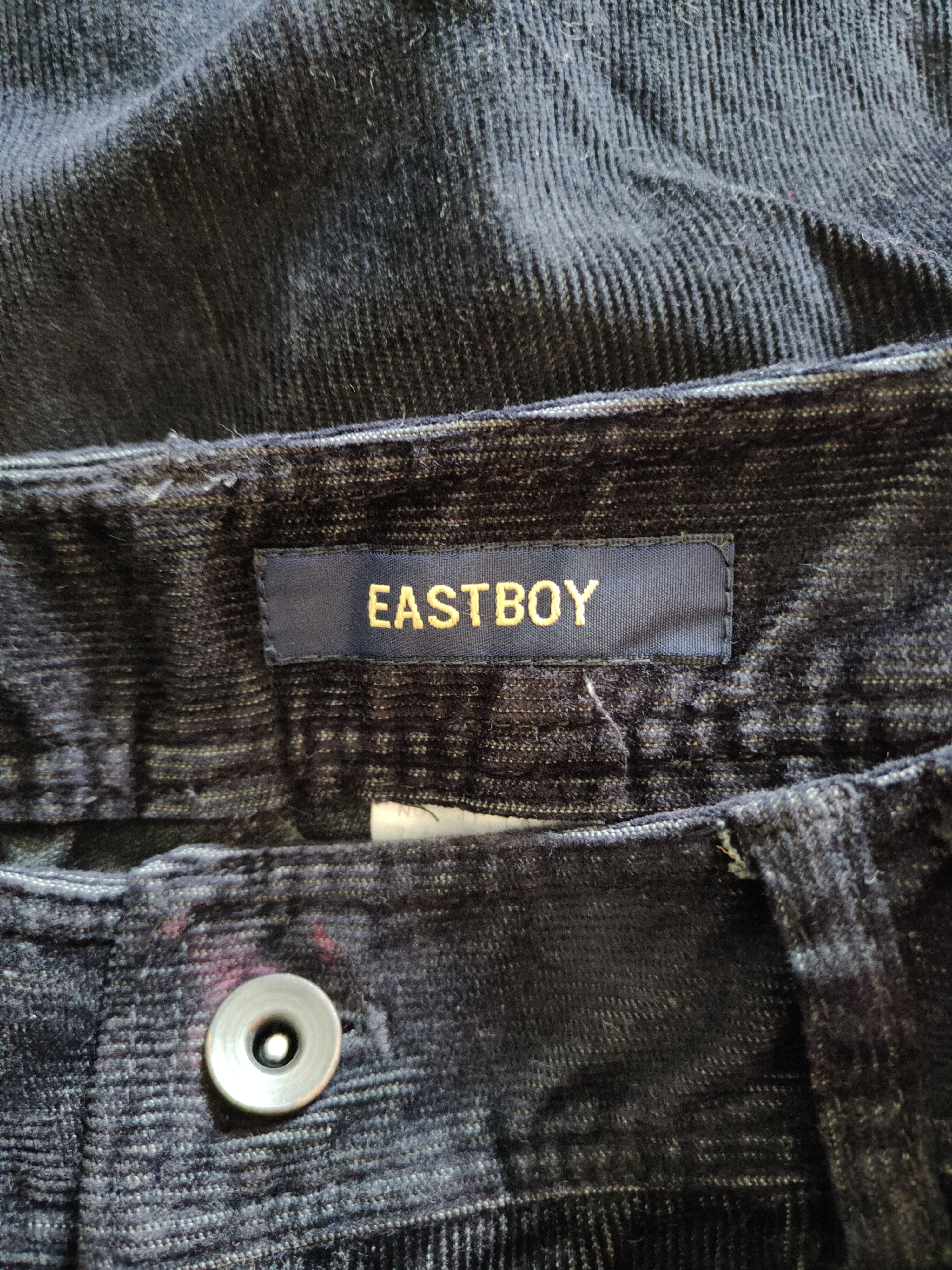 City Streets × Japanese Brand Eastboy Black Multi Pocket Corduroy Cropped Pants #254B Size 29" - 14 Thumbnail