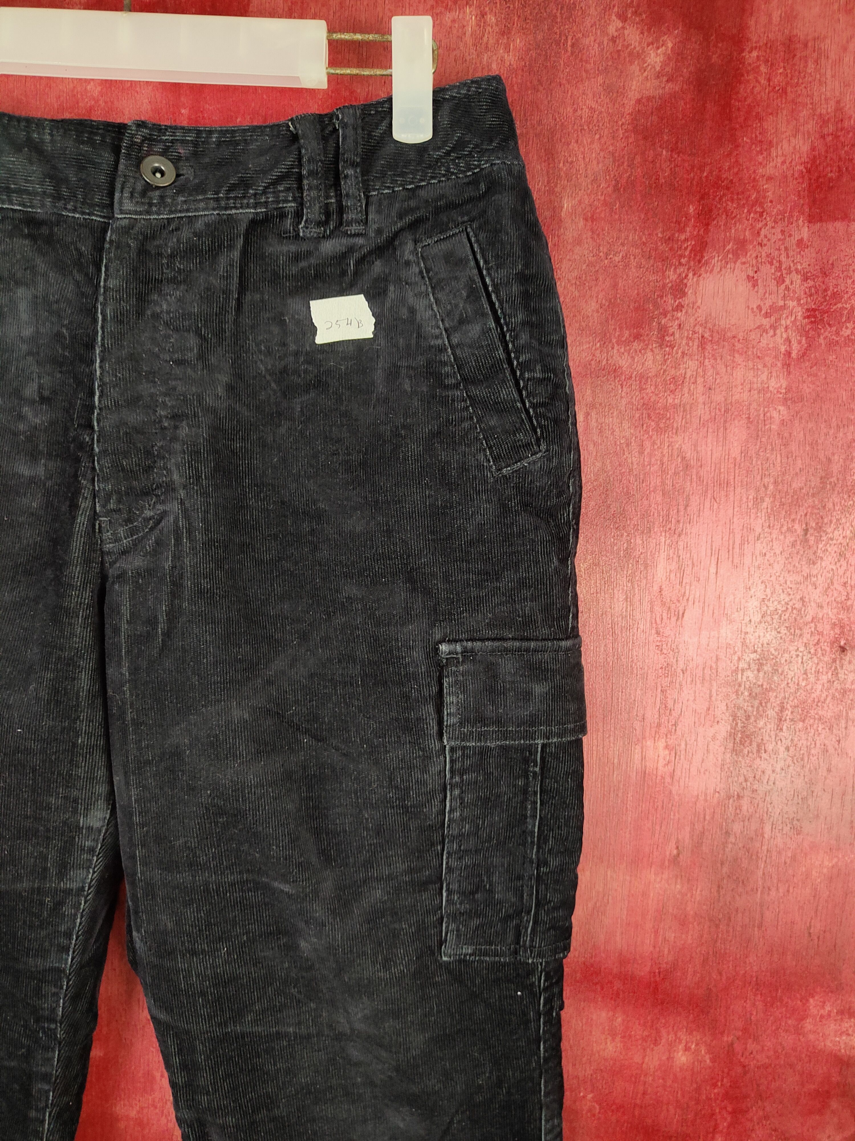 City Streets × Japanese Brand Eastboy Black Multi Pocket Corduroy Cropped Pants #254B Size 29" - 5 Thumbnail