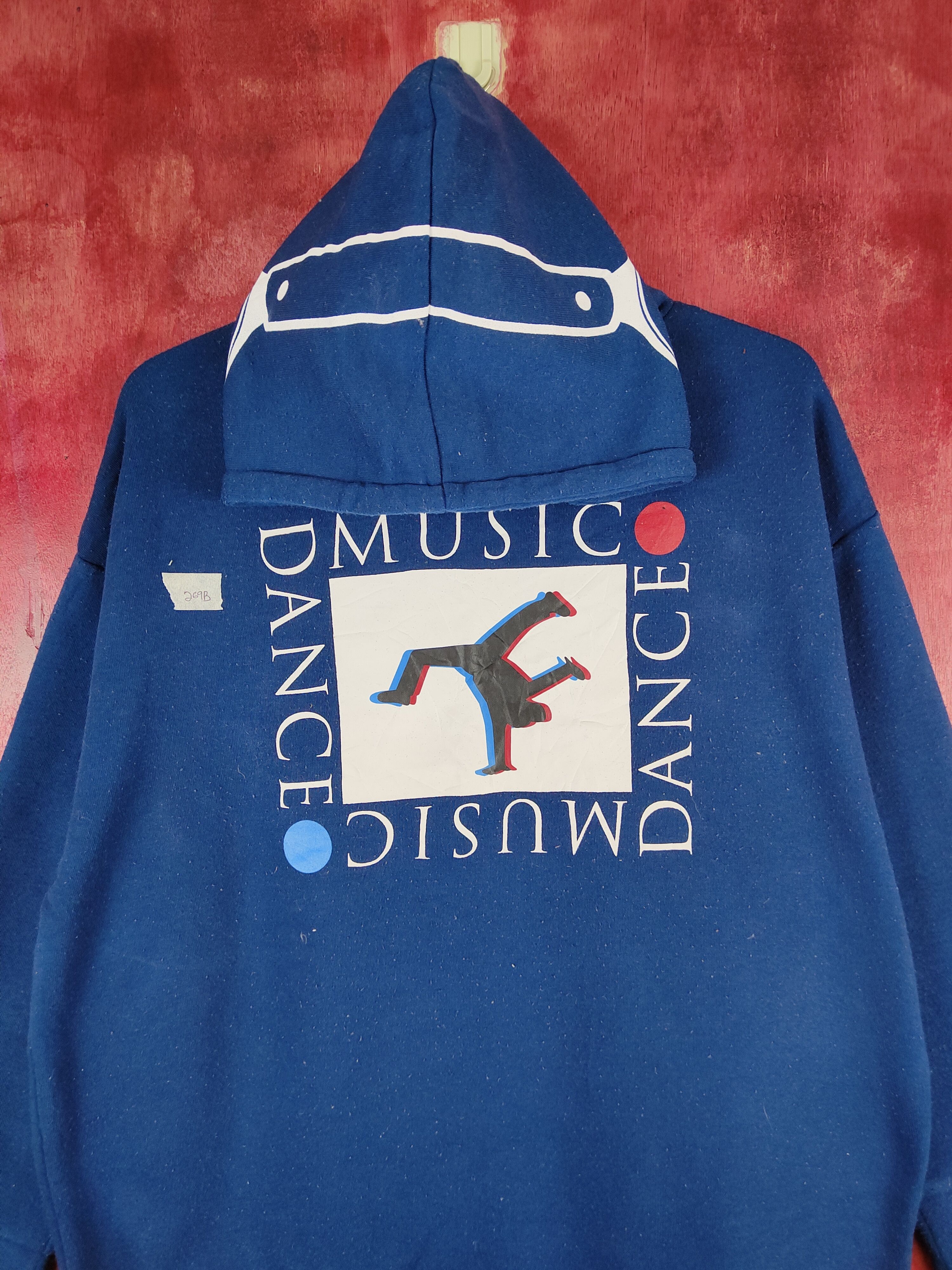 Japanese Brand Music Dance vintage Blue Hoodie Sweatshirt #269B Size US L / EU 52-54 / 3 - 2 Thumbnail