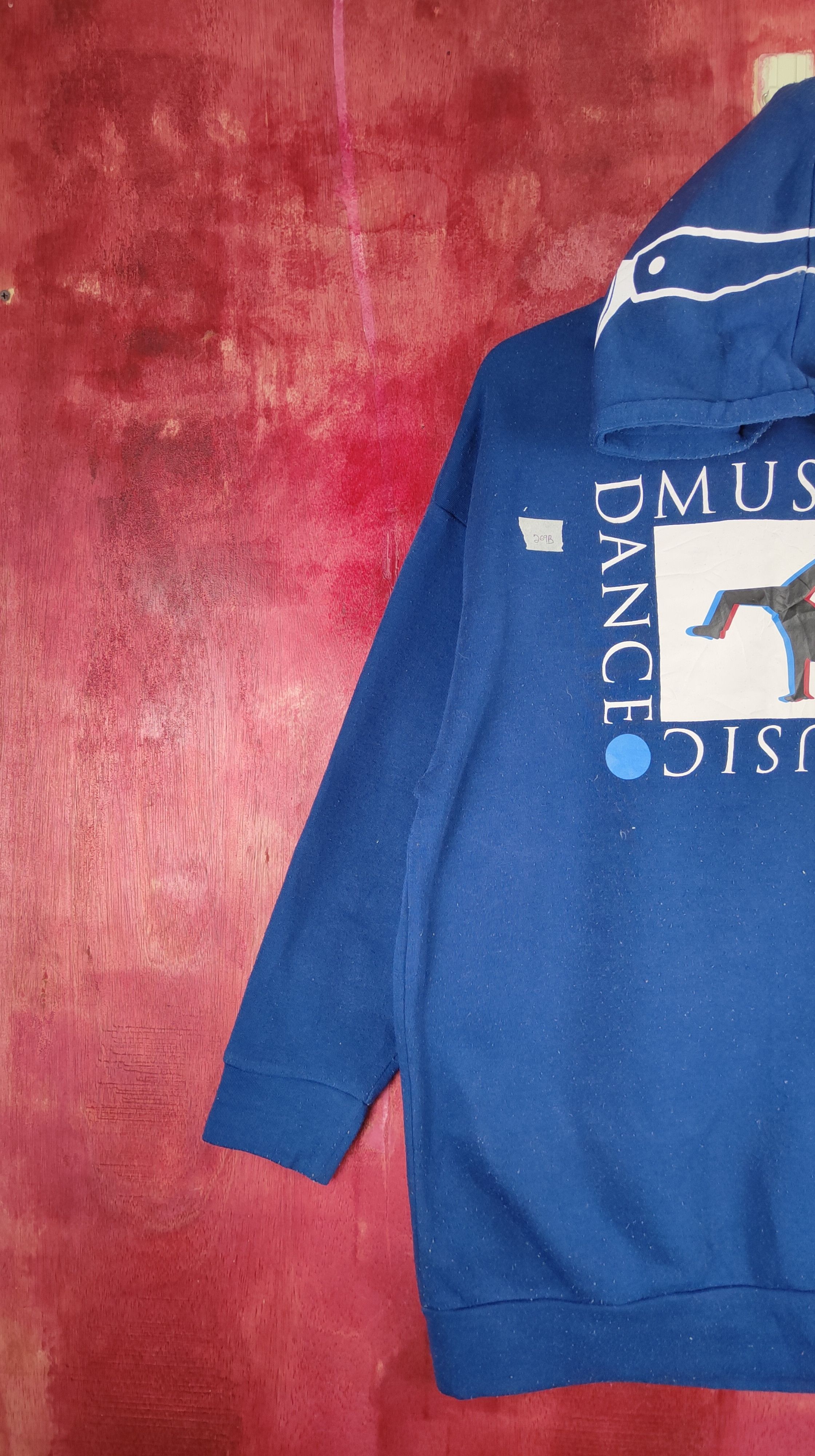 Japanese Brand Music Dance vintage Blue Hoodie Sweatshirt #269B Size US L / EU 52-54 / 3 - 6 Thumbnail