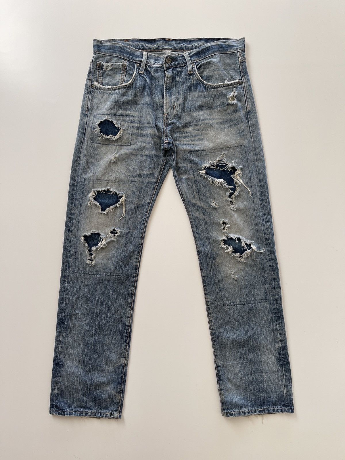 Edwin Edwin Sashiko Distressed Design Rusty Denim Size US 34 / EU 50 - 8 Thumbnail