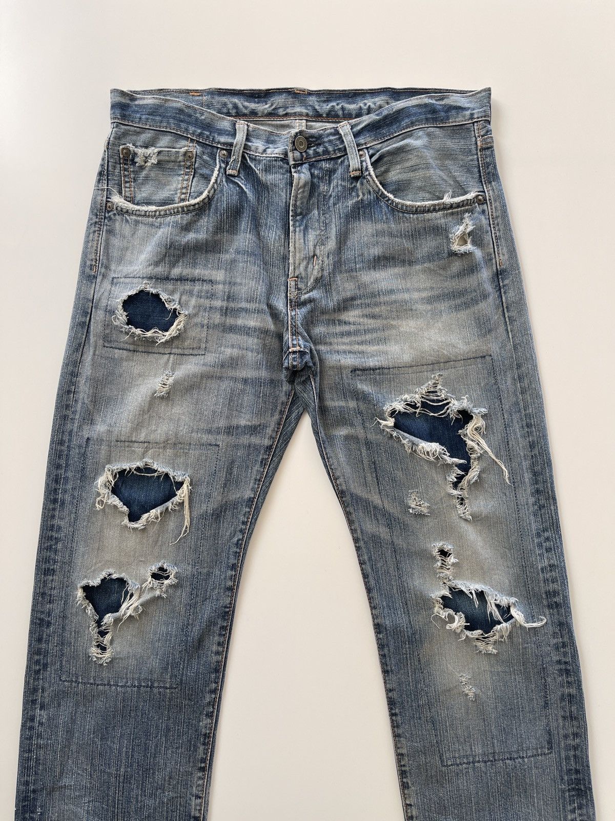 Edwin Edwin Sashiko Distressed Design Rusty Denim Size US 34 / EU 50 - 5 Thumbnail
