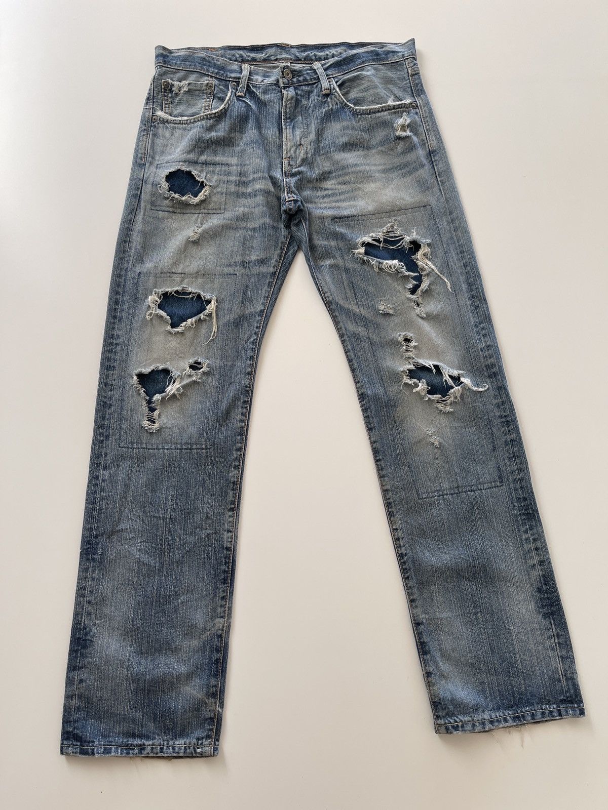 Edwin Edwin Sashiko Distressed Design Rusty Denim Size US 34 / EU 50 - 6 Thumbnail