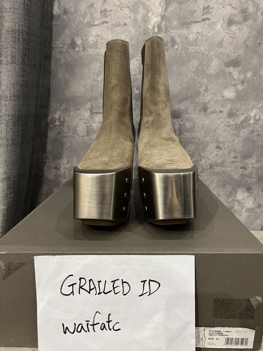 Rick Owens Kiss Boots 42 Rick Owens Pull On Platform Grilled Kiss