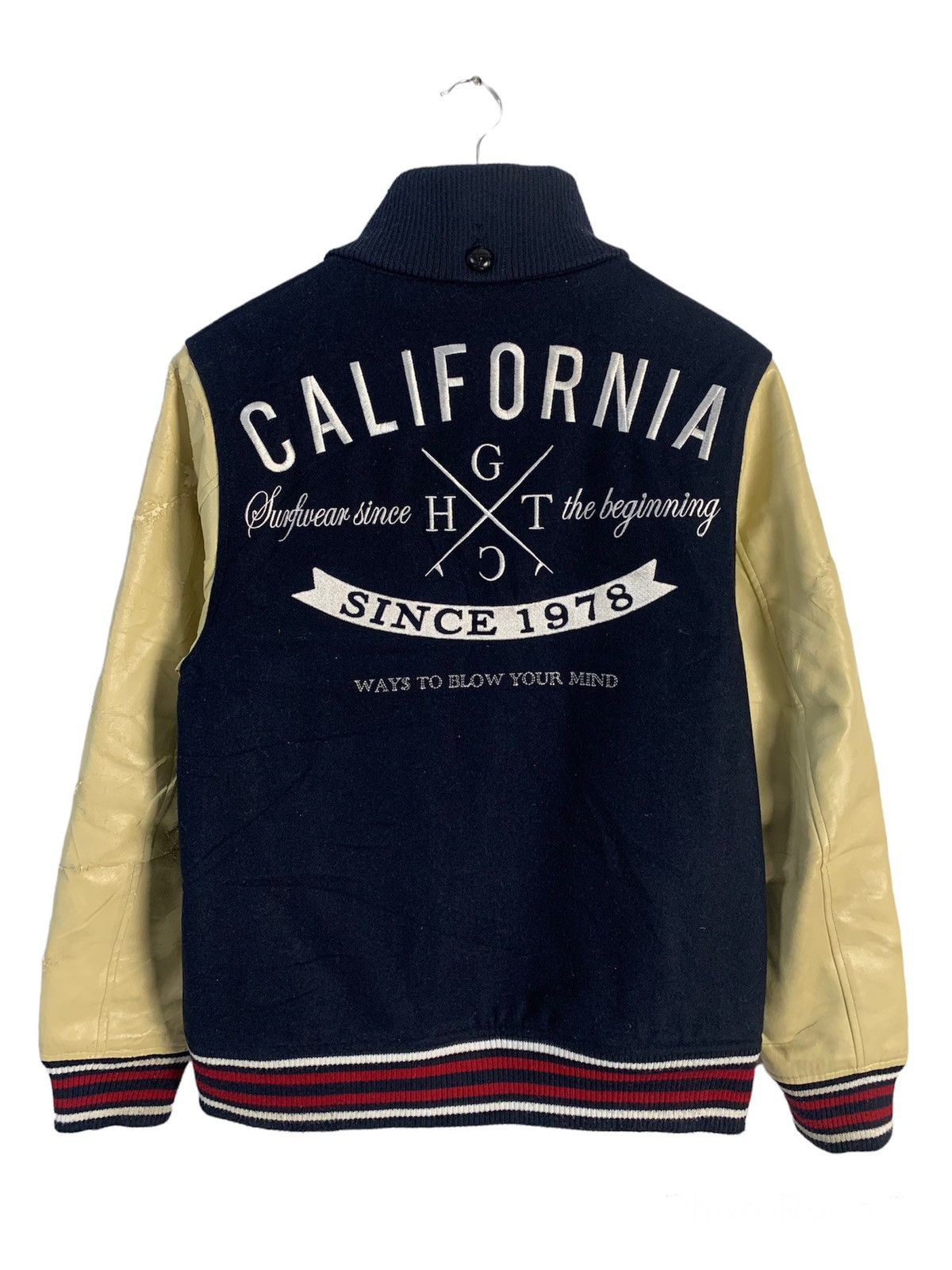 image of Gotcha California Big Logo Varsity Jacket in Blue, Men's (Size Medium)