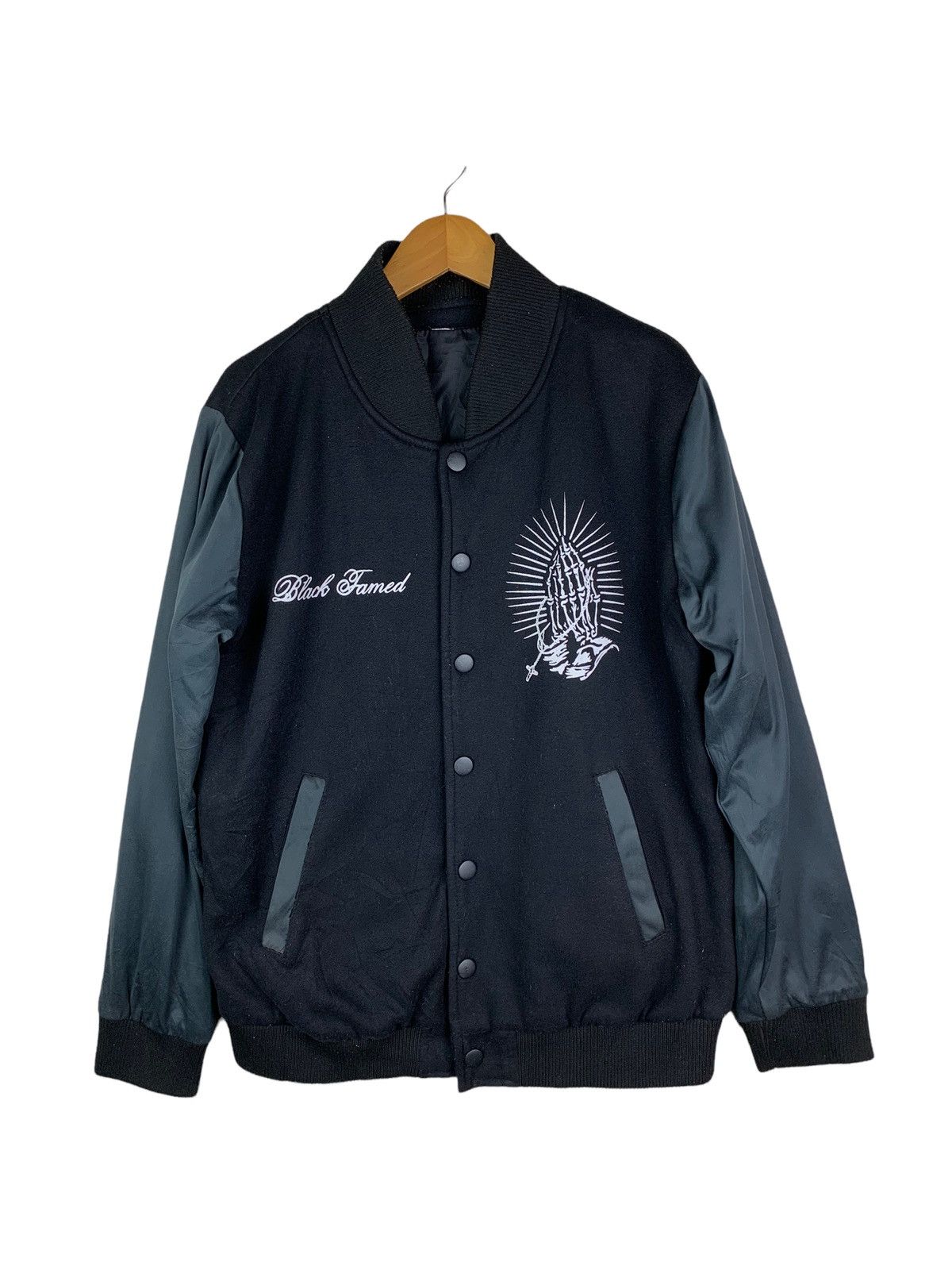 Japanese Brand × Vintage Black Famed The Fantastic World Super Varsity Jacket Size US M / EU 48-50 / 2 - 2 Thumbnail