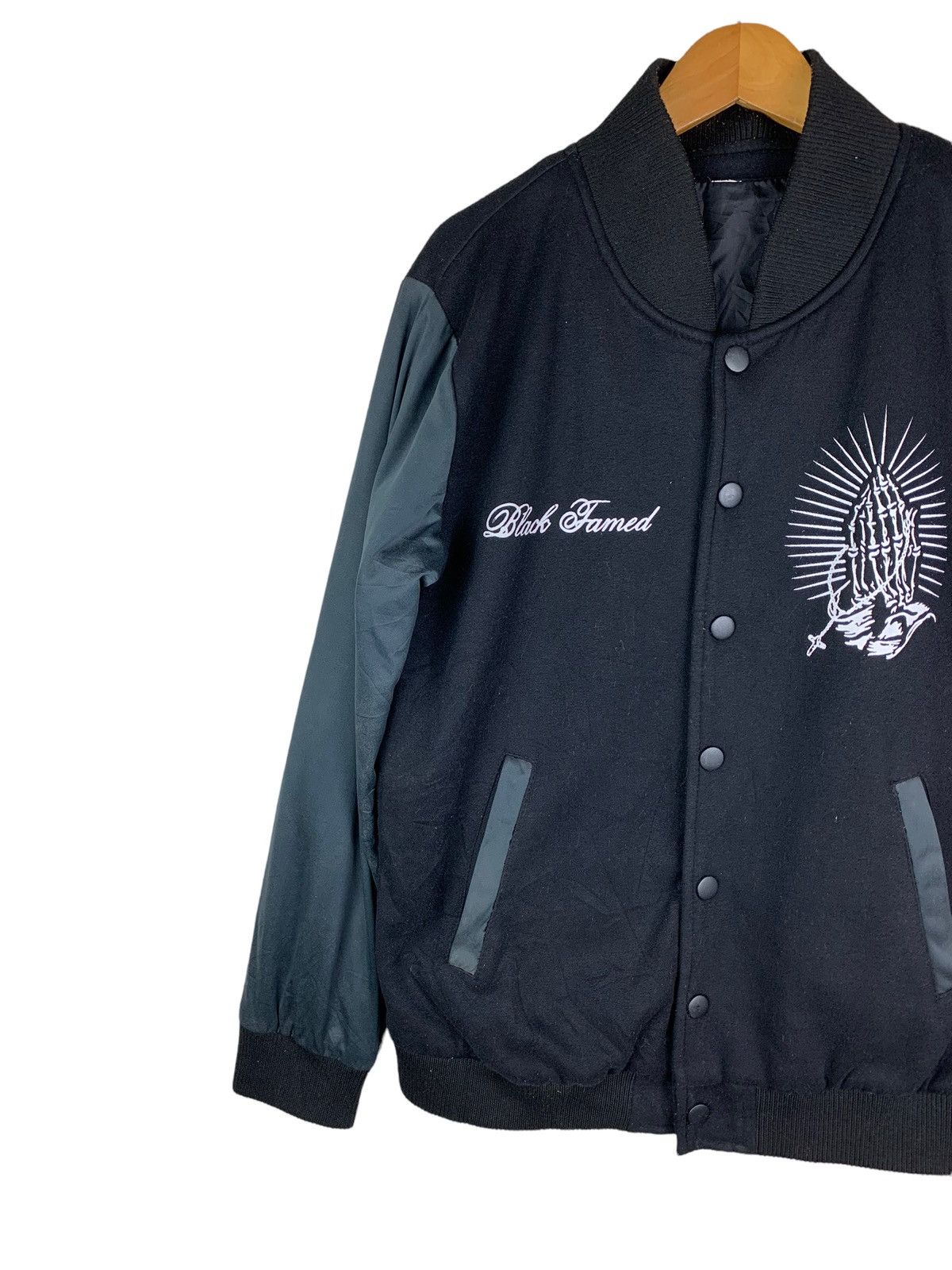 Japanese Brand × Vintage Black Famed The Fantastic World Super Varsity Jacket Size US M / EU 48-50 / 2 - 5 Thumbnail