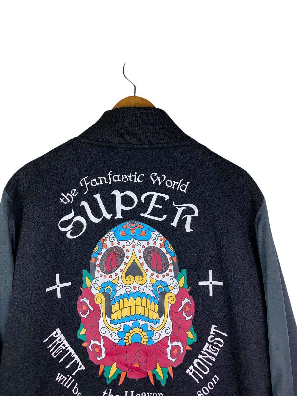 Japanese Brand × Vintage Black Famed The Fantastic World Super Varsity Jacket Size US M / EU 48-50 / 2 - 8 Thumbnail