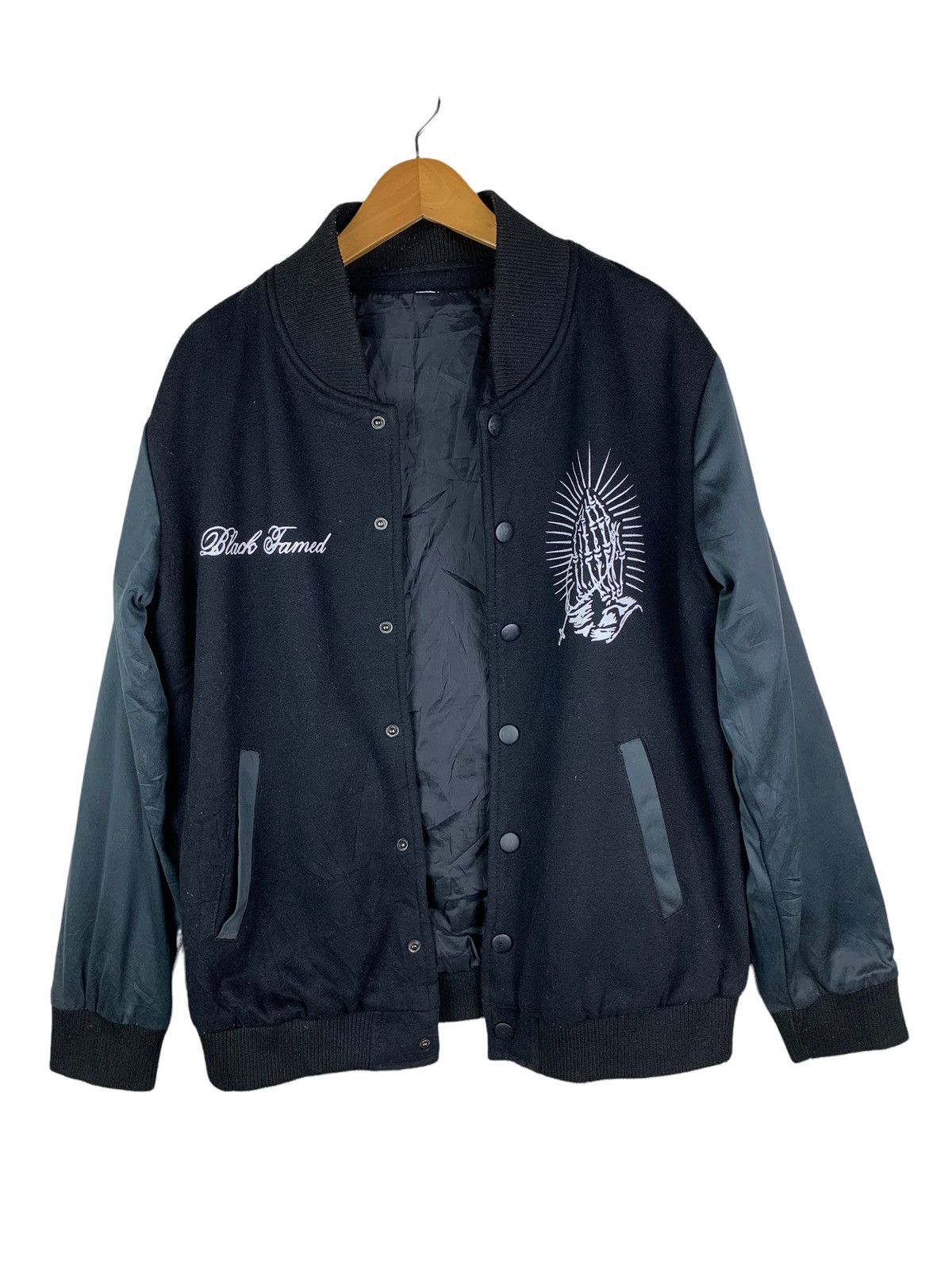 Japanese Brand × Vintage Black Famed The Fantastic World Super Varsity Jacket Size US M / EU 48-50 / 2 - 10 Thumbnail