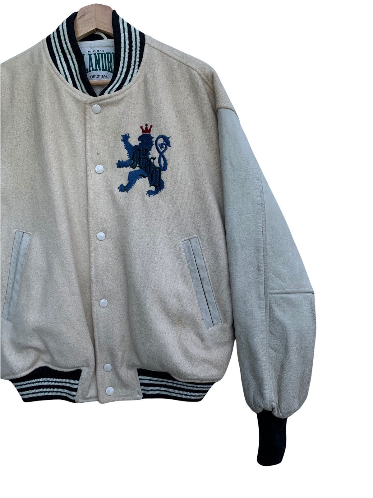 Vintage 🔥Vintage Men's Flandre Wool Varsity Leather Jacket Size US M / EU 48-50 / 2 - 5 Thumbnail