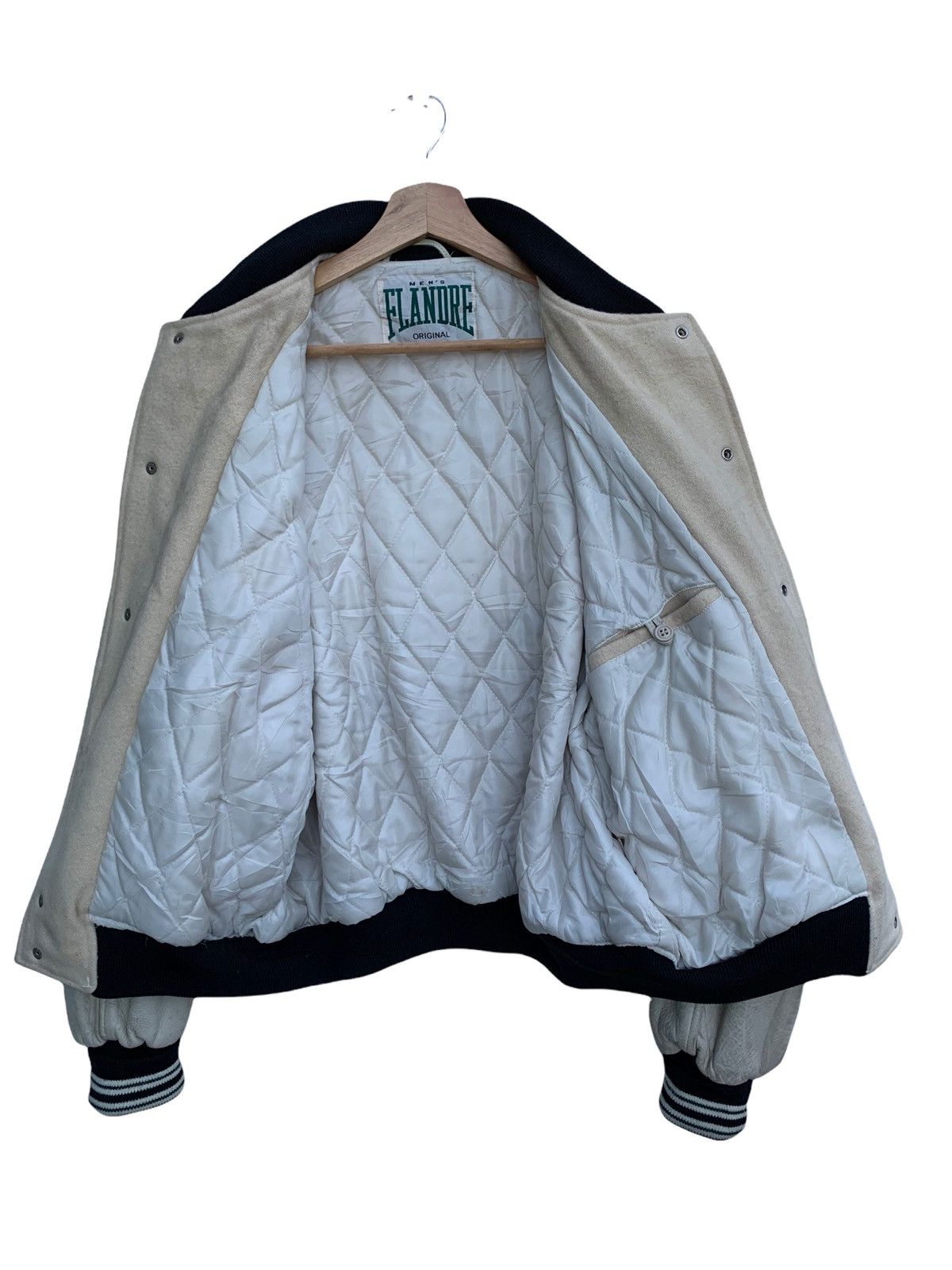 Vintage 🔥Vintage Men's Flandre Wool Varsity Leather Jacket Size US M / EU 48-50 / 2 - 9 Thumbnail