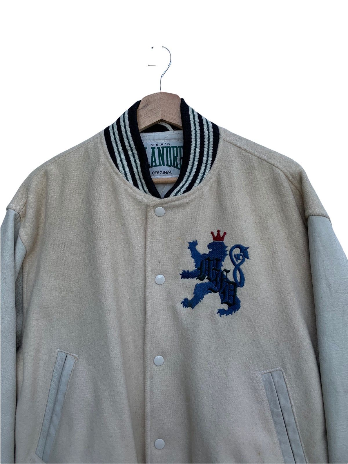 Vintage 🔥Vintage Men's Flandre Wool Varsity Leather Jacket Size US M / EU 48-50 / 2 - 6 Thumbnail
