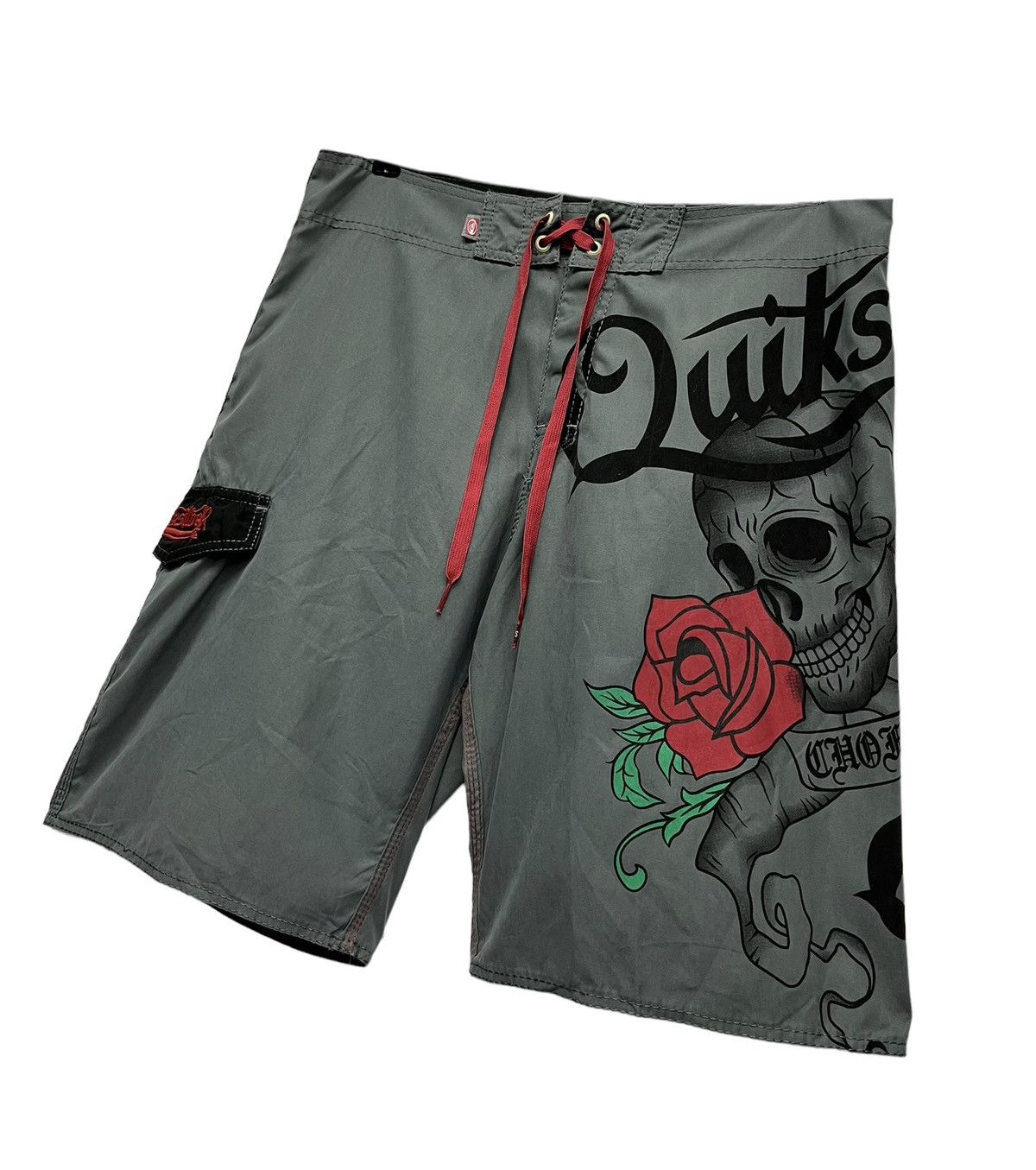 Quiksilver Vintage QUIKSILVER SKULL ROSE Surf Board-shorts Beach Shorts Size US 32 / EU 48 - 2 Thumbnail