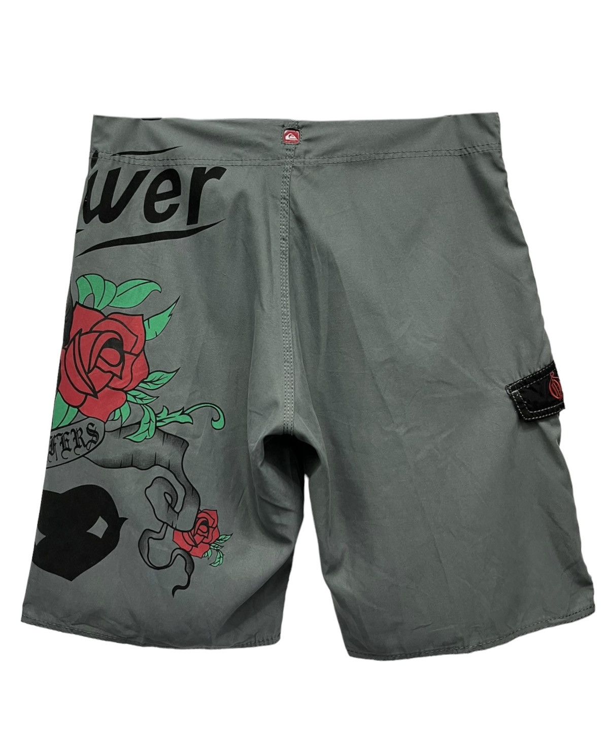 Quiksilver Vintage QUIKSILVER SKULL ROSE Surf Board-shorts Beach Shorts Size US 32 / EU 48 - 6 Thumbnail