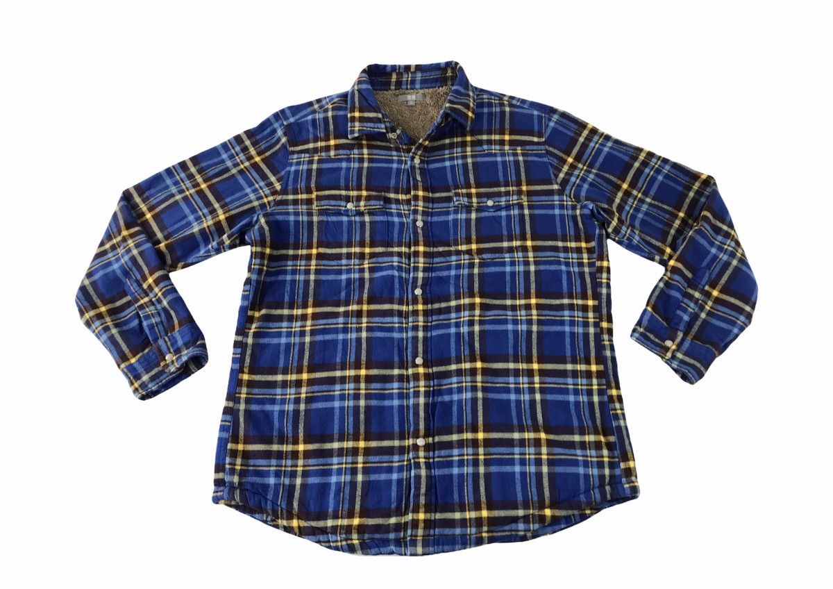 Flannel Japanese Brand Wool Padded Jacket Sherpa Inner Button Down Size US L / EU 52-54 / 3 - 1 Thumbnail