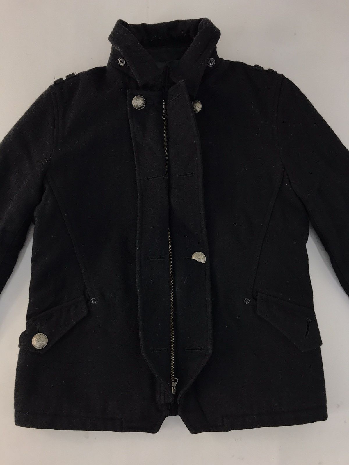 Japanese Brand × PPFM PPFM Biker Rider Punk Zip Up Short Pea Coat Jacket R183j Size M / US 6-8 / IT 42-44 - 7 Thumbnail