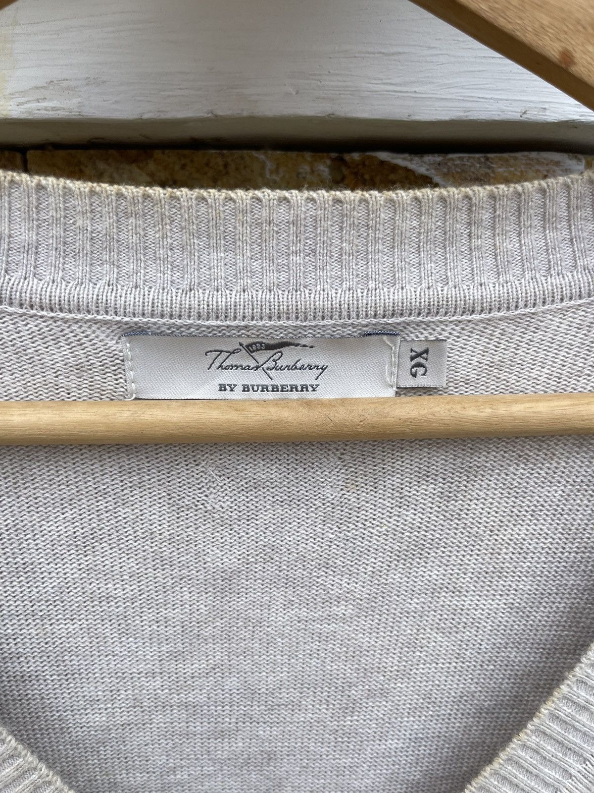 Aran Isles Knitwear × Burberry × Vintage Last Drop🔥Rare🔥THOMAS BURBERRY Sweet Knit Shirt Size US XL / EU 56 / 4 - 6 Thumbnail