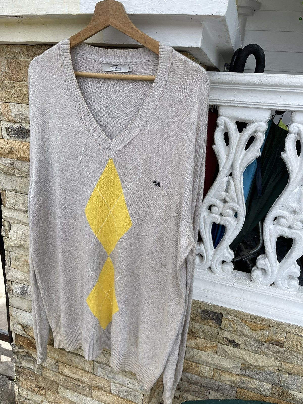 Aran Isles Knitwear × Burberry × Vintage Last Drop🔥Rare🔥THOMAS BURBERRY Sweet Knit Shirt Size US XL / EU 56 / 4 - 3 Thumbnail
