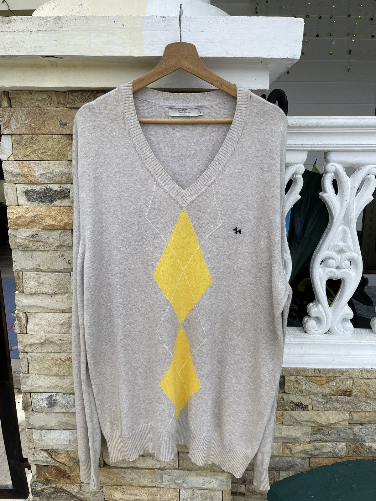 Aran Isles Knitwear × Burberry × Vintage Last Drop🔥Rare🔥THOMAS BURBERRY Sweet Knit Shirt Size US XL / EU 56 / 4 - 1 Thumbnail