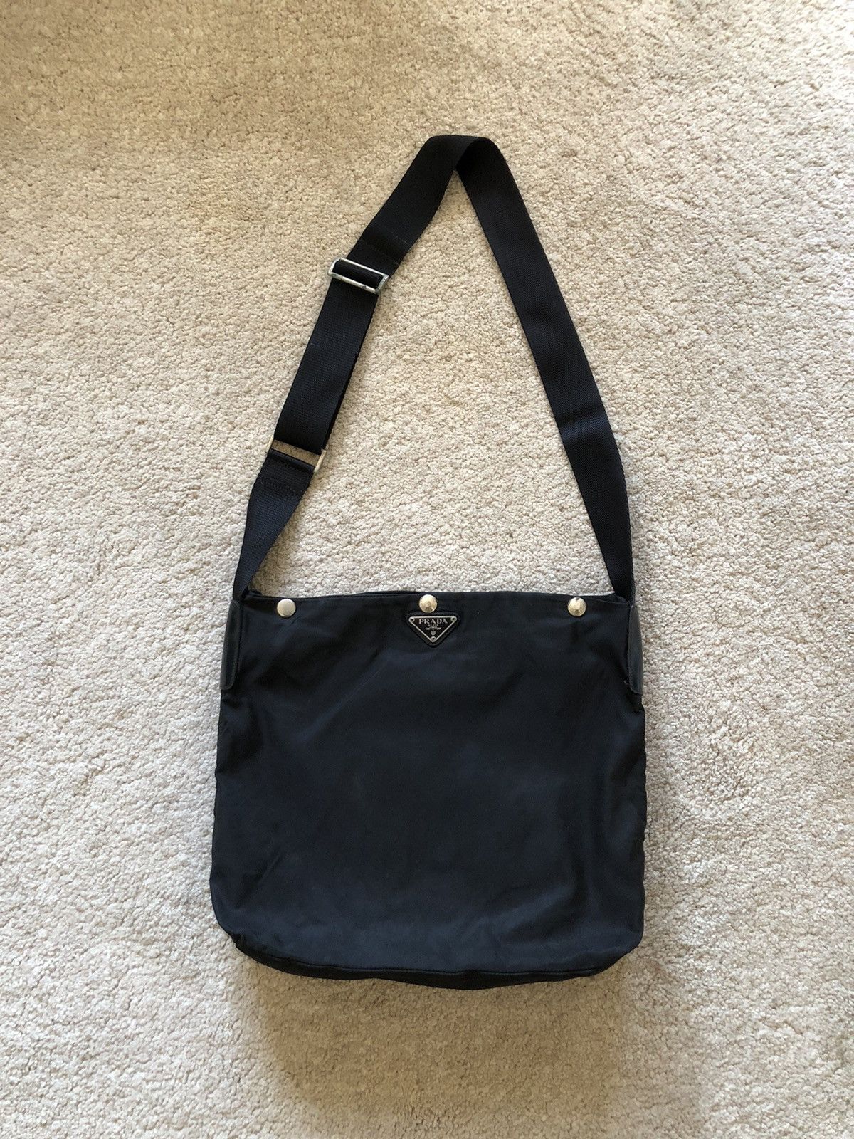 image of Prada Black Nylon Sling Bag, Men's