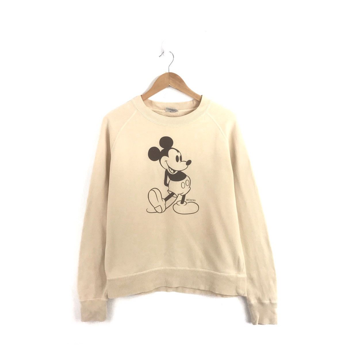 Disney × Mickey Mouse Mickey Mouse Big Logo Large Size Cream Colour Sweatshirt Size US L / EU 52-54 / 3 - 1 Thumbnail