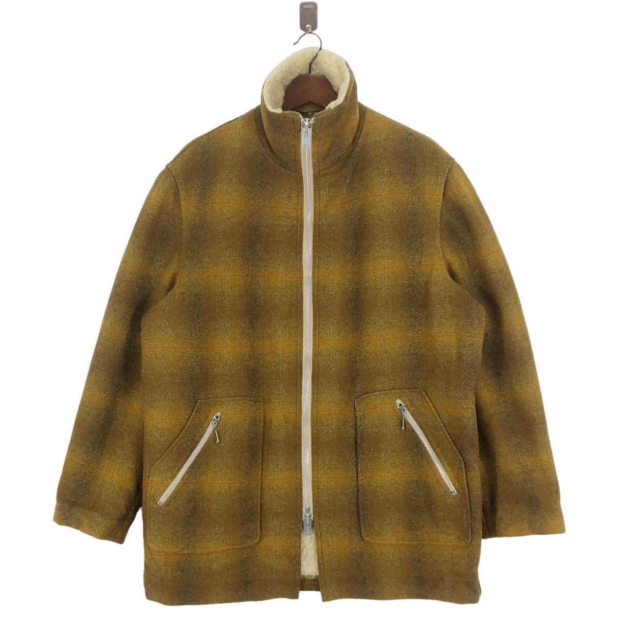 VINTAGE 60S PENDLETON SHADOW TARTAN WOOL ZIPPER JACKET