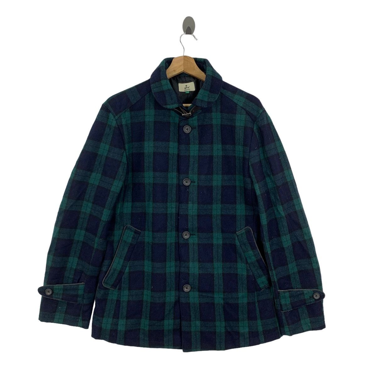 GRN × Japanese Brand Vintage Japanese Brand GRN Tartan Wool Button Jacket Size US L / EU 52-54 / 3 - 1 Thumbnail