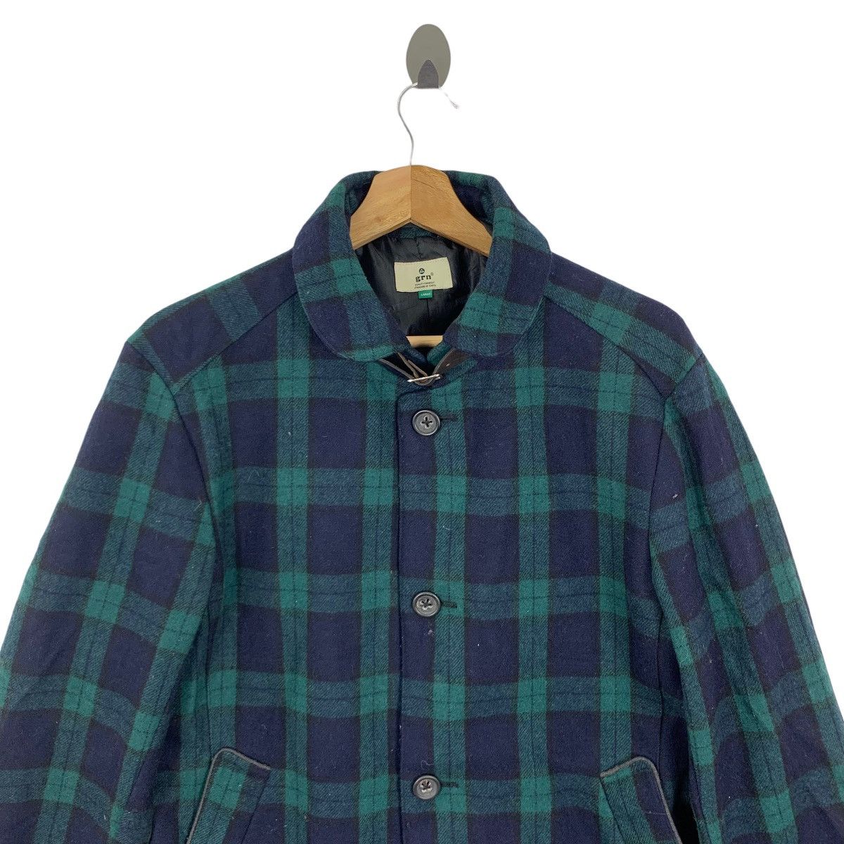 GRN × Japanese Brand Vintage Japanese Brand GRN Tartan Wool Button Jacket Size US L / EU 52-54 / 3 - 2 Thumbnail