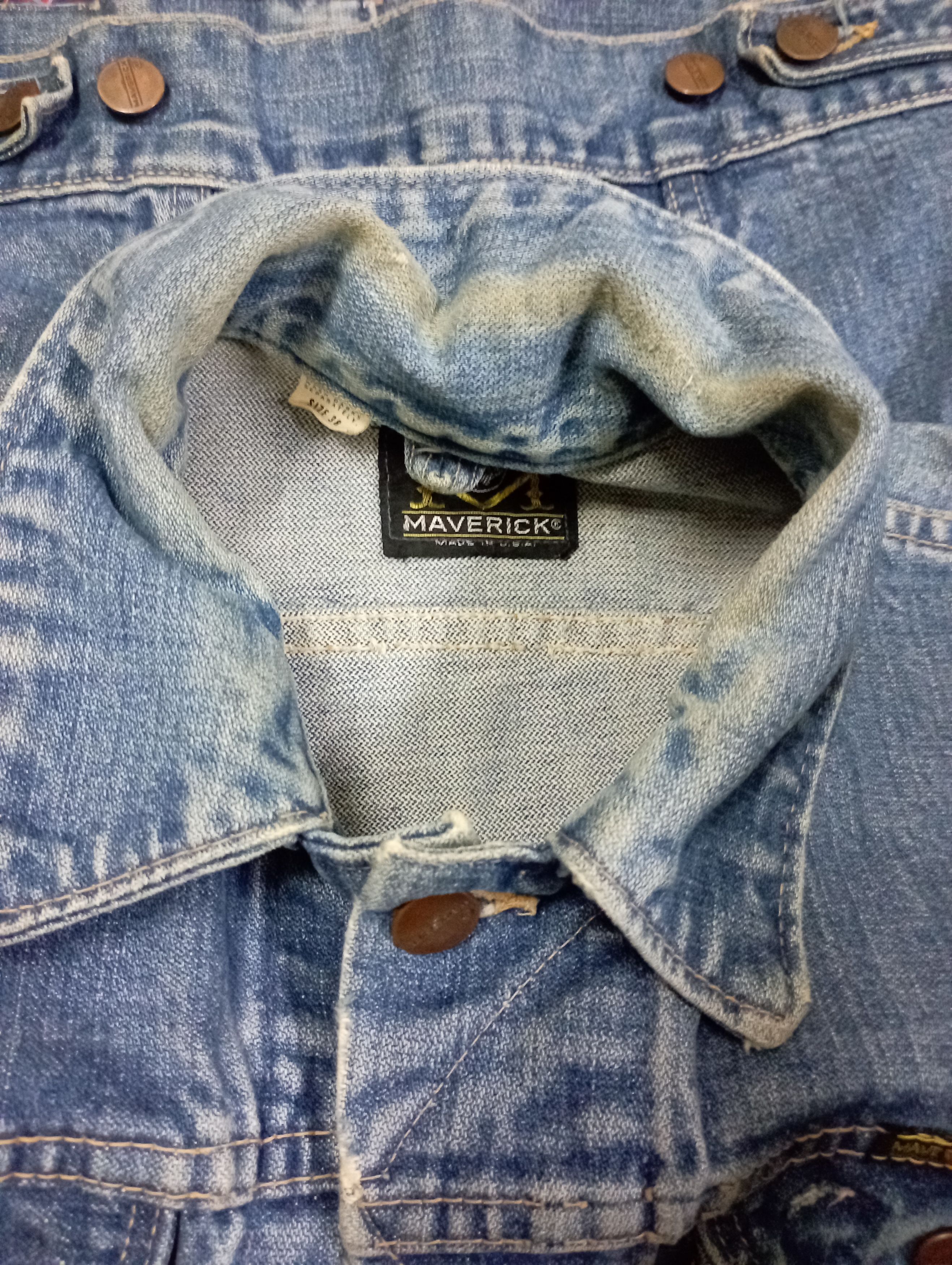 Wrangler Vintage Maverick Blue Bell Made InUSA Denim Trucker Jacket Size US S / EU 44-46 / 1 - 21 Thumbnail