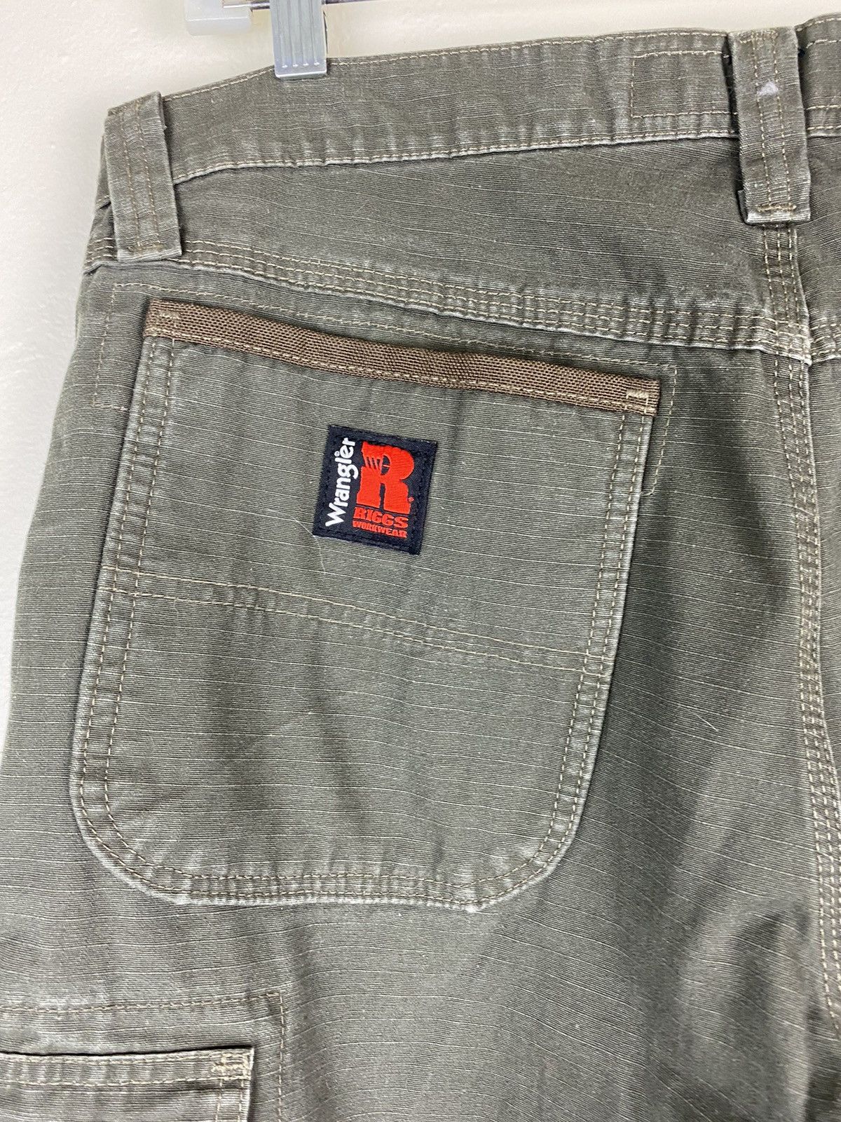 Vintage Vintage Wrangler Riggs Workwear Green Carpenter Double Knee Size US 34 / EU 50 - 6 Thumbnail