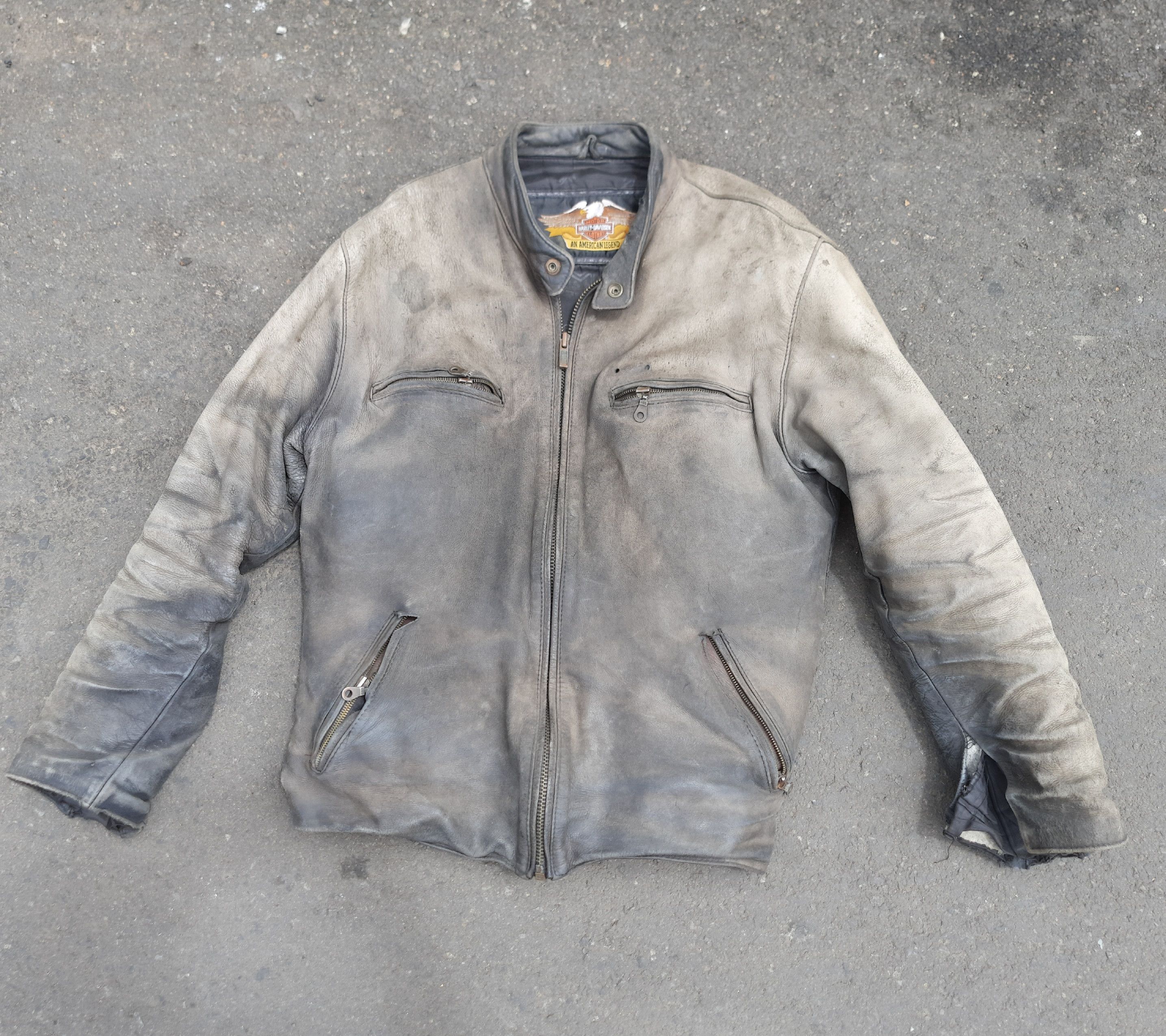 Harley Davidson Distressed Harley Davidson Vintage Leather Jacket Size US L / EU 52-54 / 3 - 1 Thumbnail