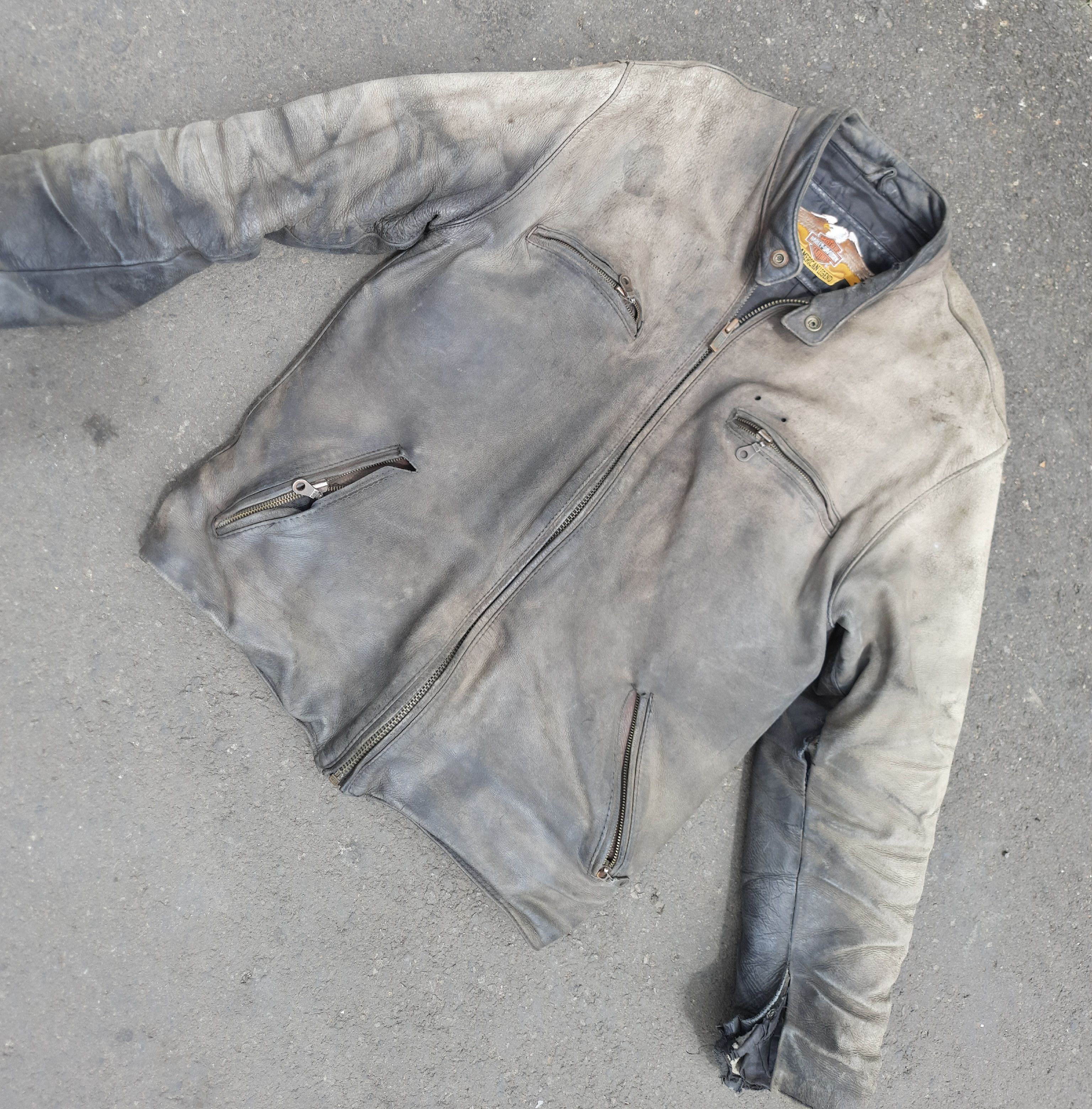 Harley Davidson Distressed Harley Davidson Vintage Leather Jacket Size US L / EU 52-54 / 3 - 3 Thumbnail