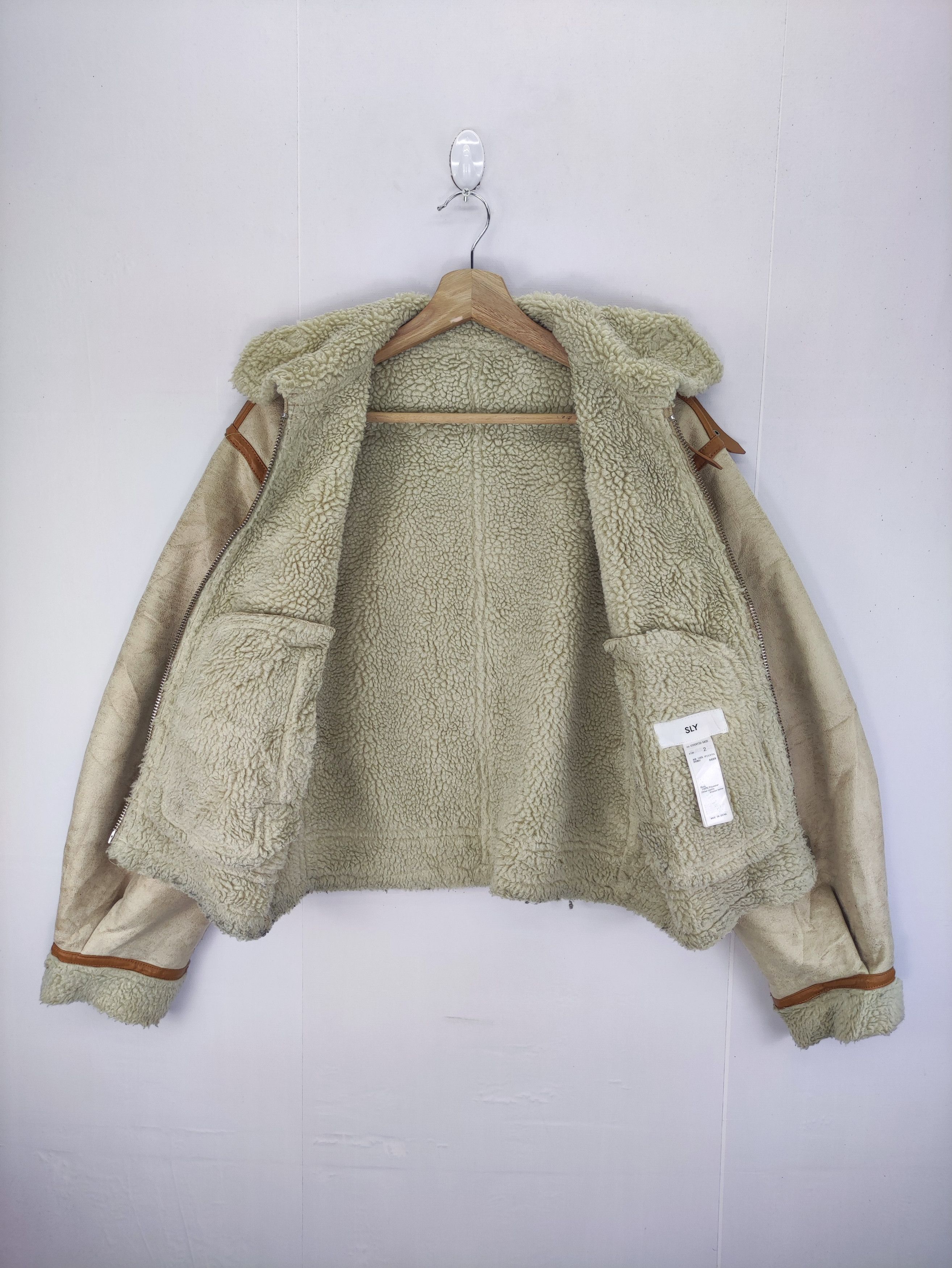 SLY Vintage Sly Moleskin Jacket Lining Sherpa Zipper Size M / US 6-8 / IT 42-44 - 4 Thumbnail